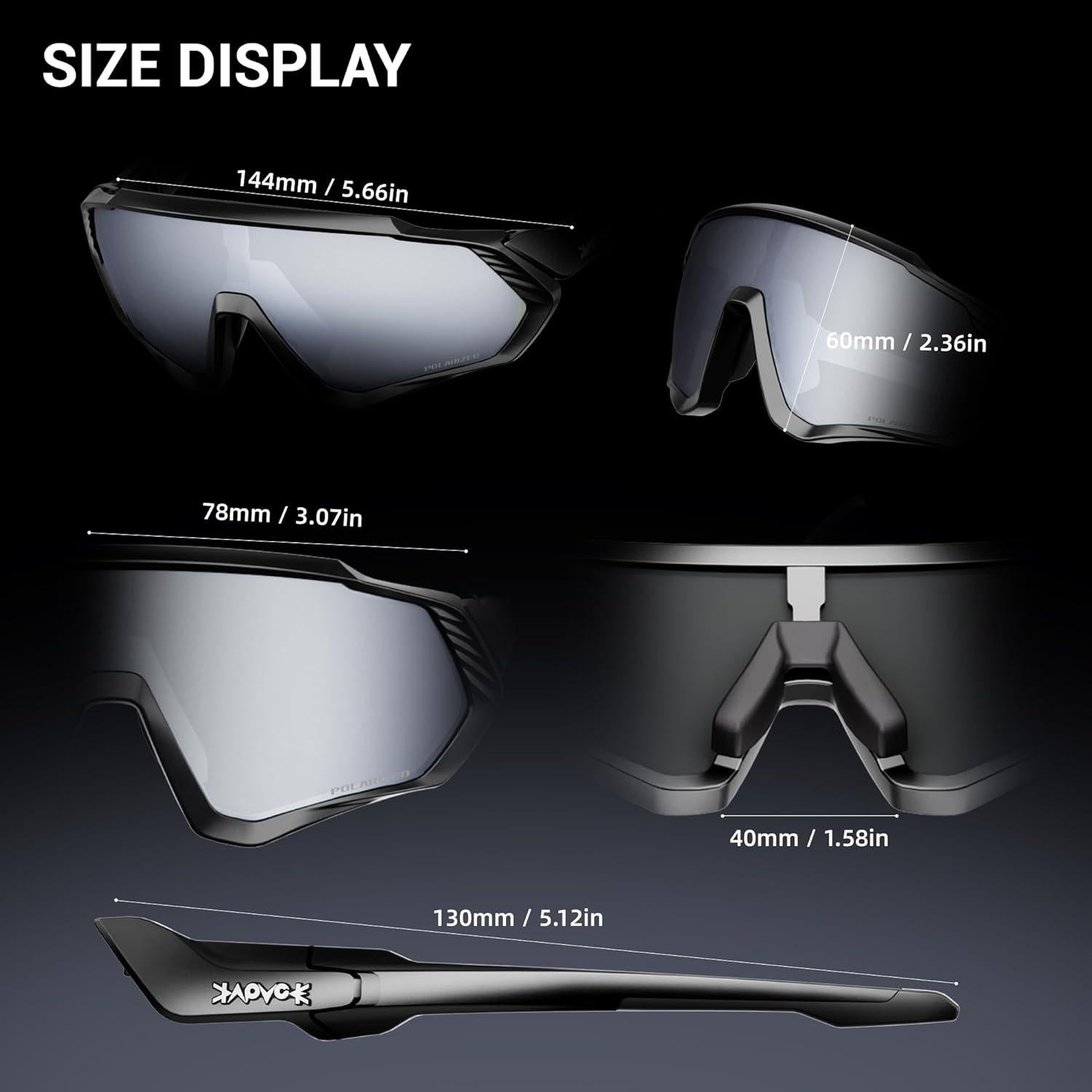 Gafas de Ciclismo KAPVOE Polarizadas UV400 Unisex