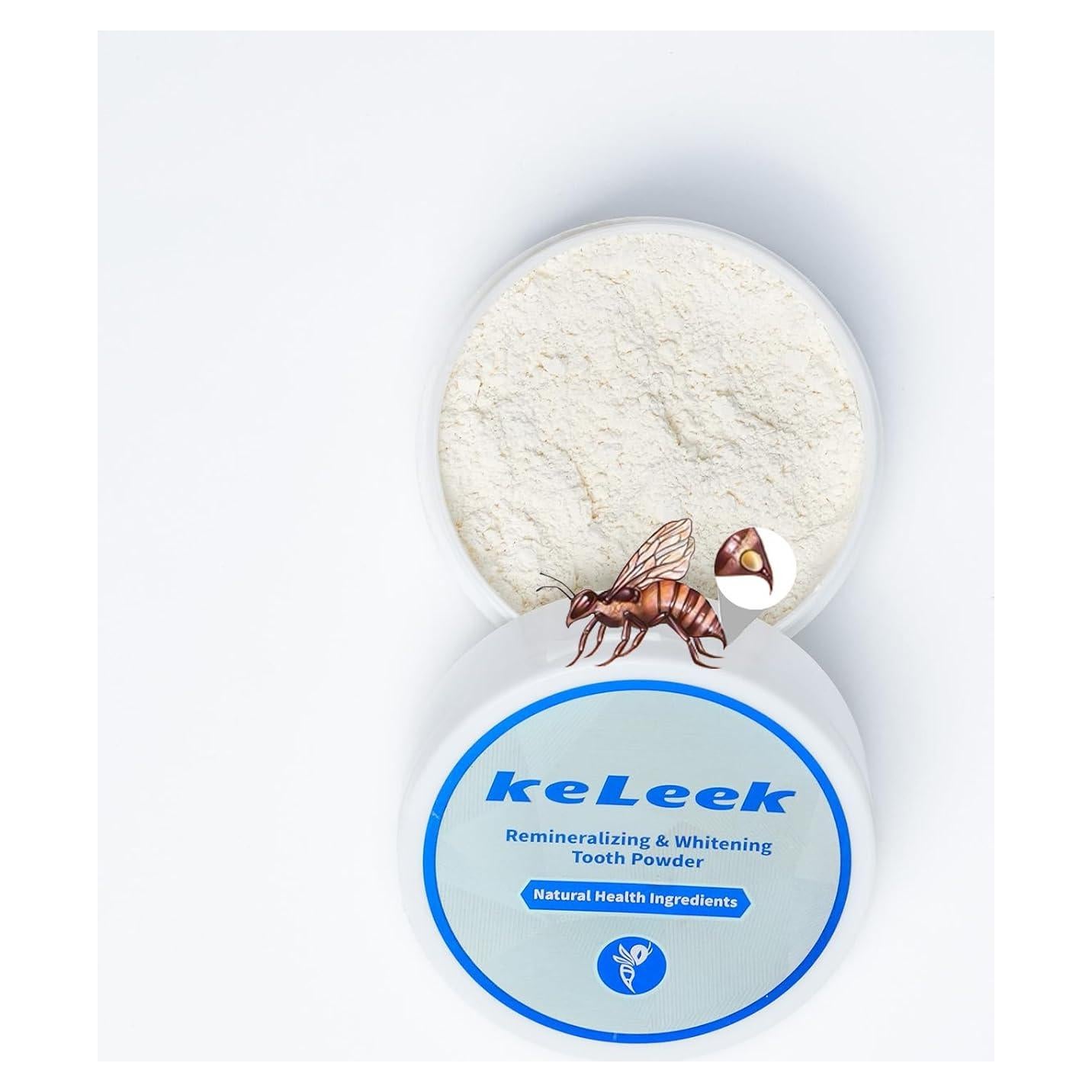 Polvo de Dientes Blanqueador KeLeek 49.6g - Hidroxiapatita Natural