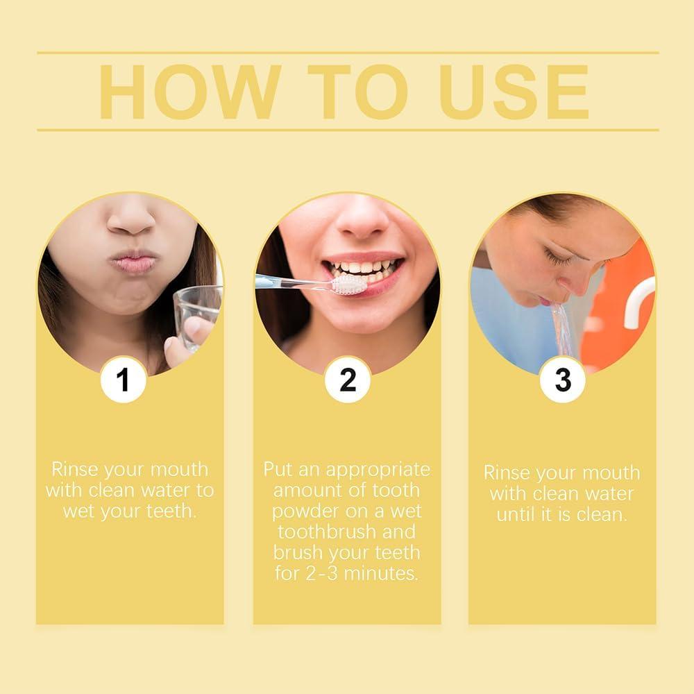 Paquete de 2 Polvos Blanqueadores de Dientes LENPOTER 130g