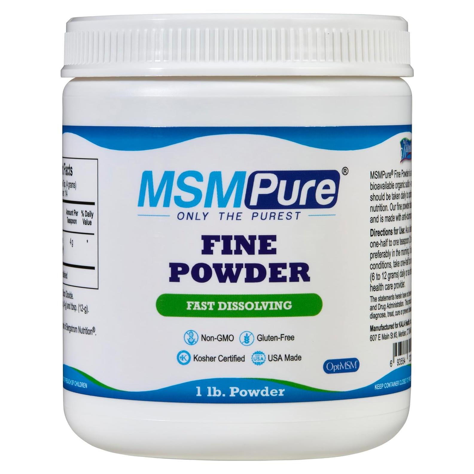 KALA HEALTH MSMPure Polvo de MSM 0.45 kg - Azufre Orgánico