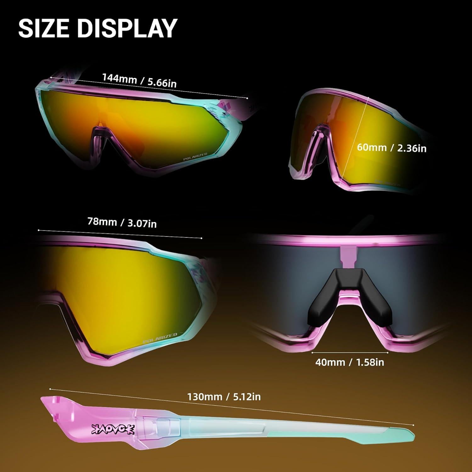 Gafas de Ciclismo KAPVOE Polarizadas UV400 Unisex