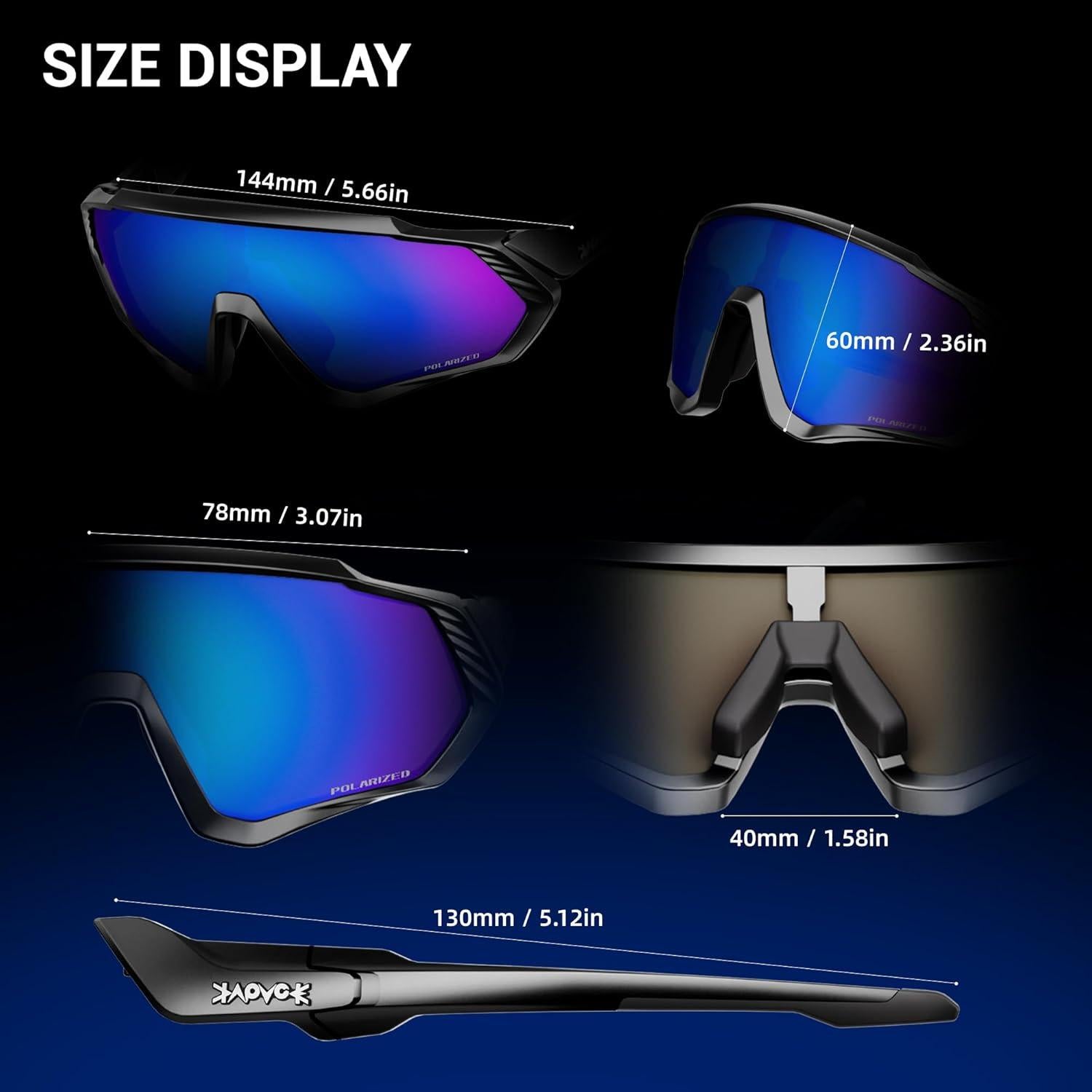 Gafas de Ciclismo KAPVOE Polarizadas UV400 Unisex