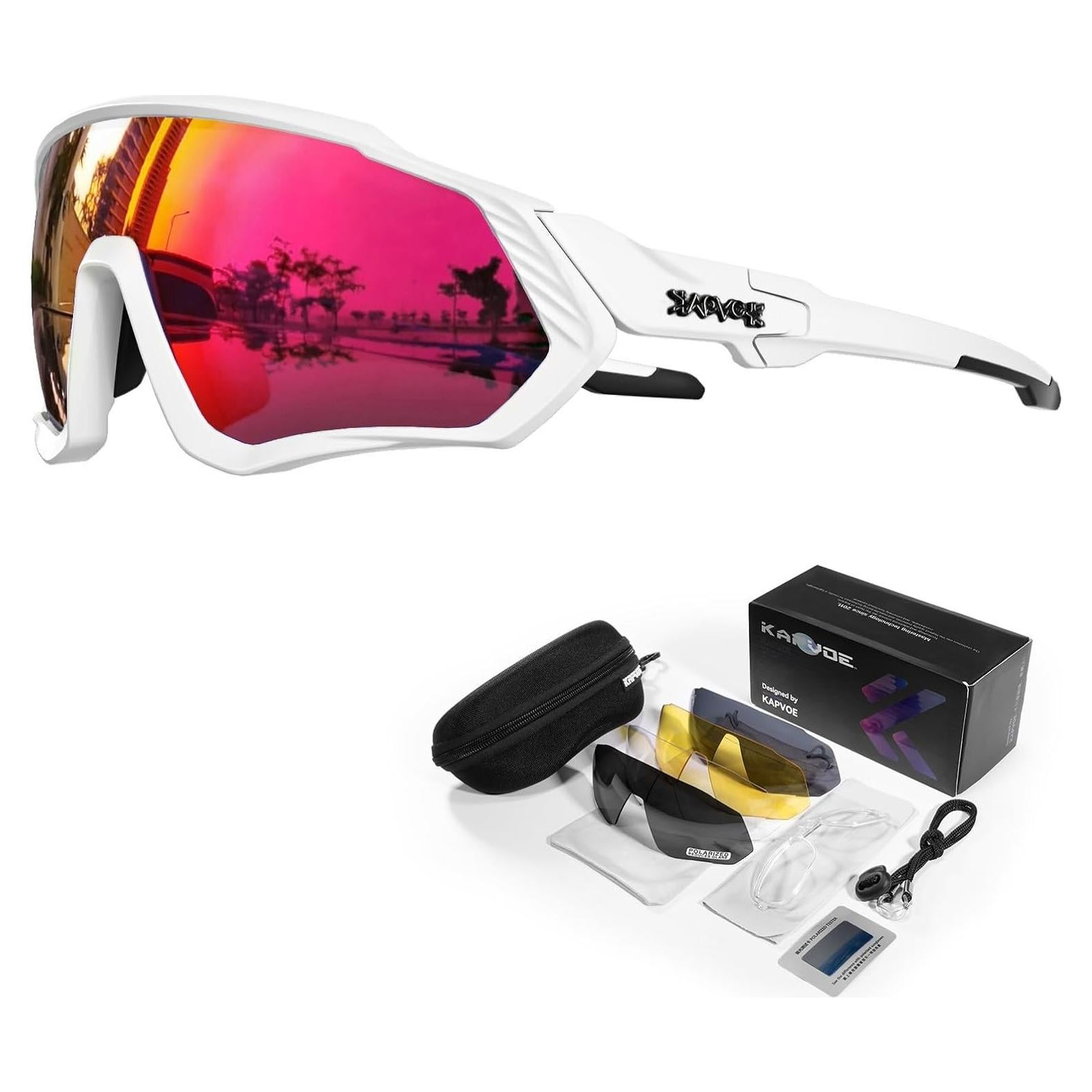 Gafas de Ciclismo KAPVOE 5 Lentes Polarizadas UV400