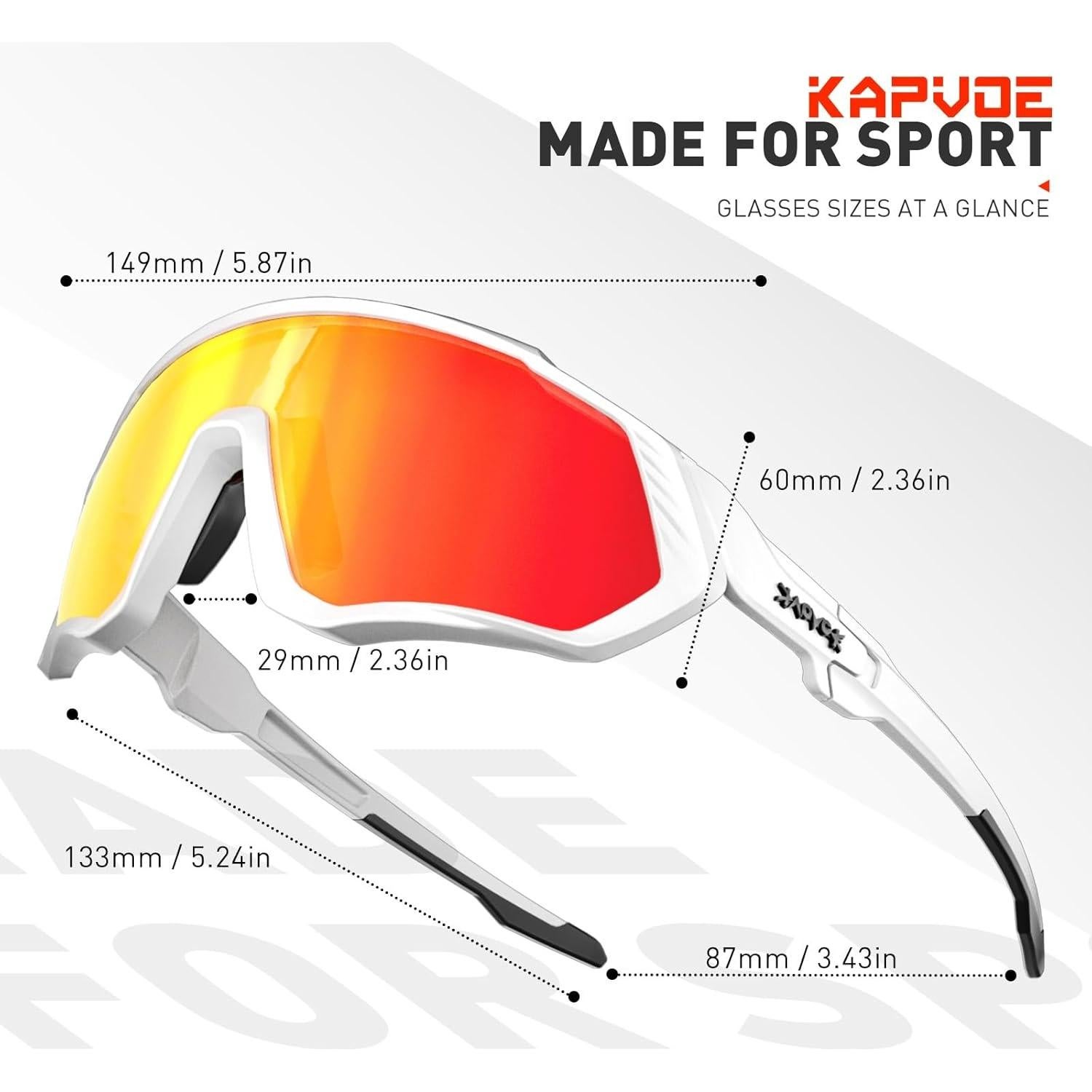 Gafas de Ciclismo KAPVOE 5 Lentes Polarizadas UV400
