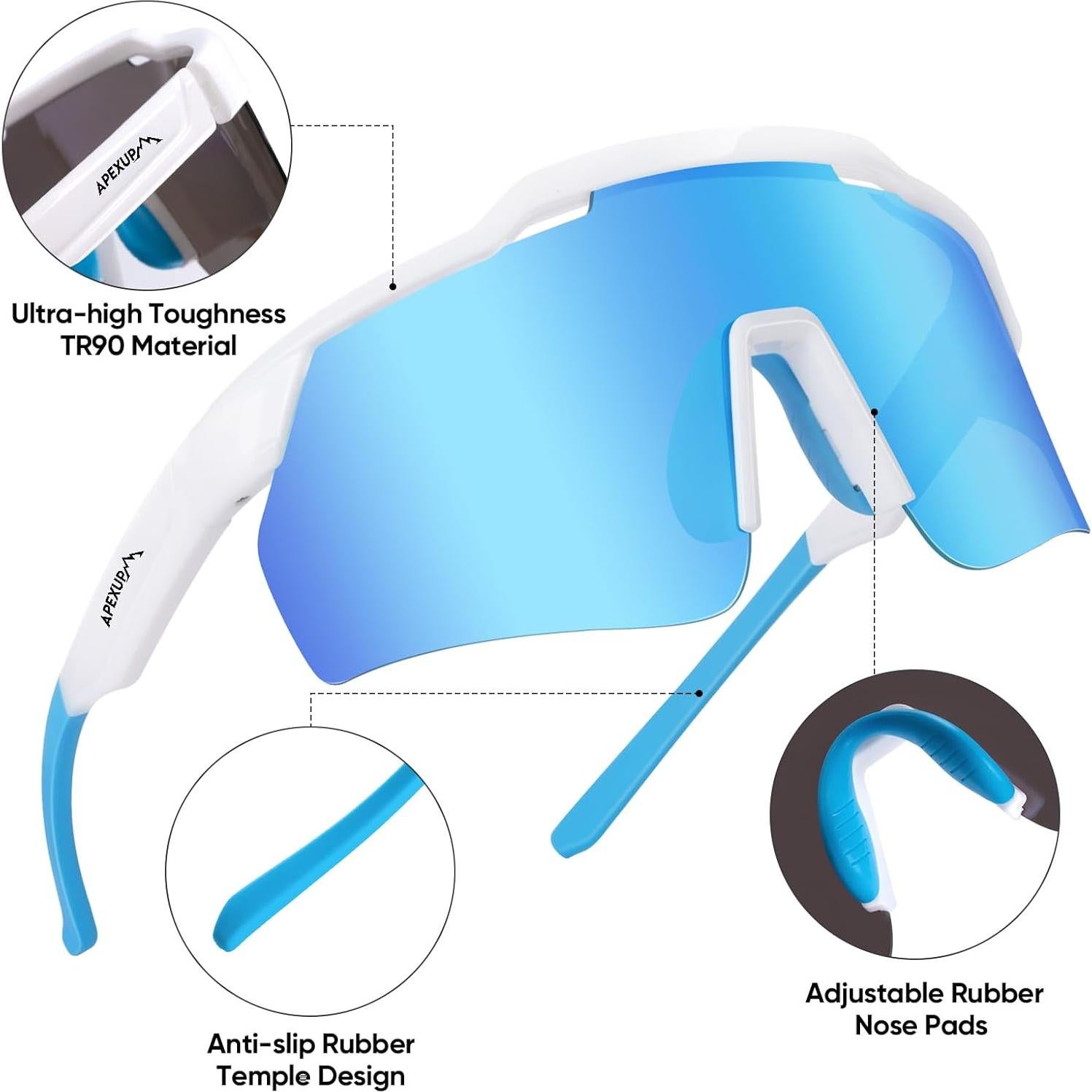 Gafas de sol polarizadas APEXUP UV400 para ciclismo y pesca