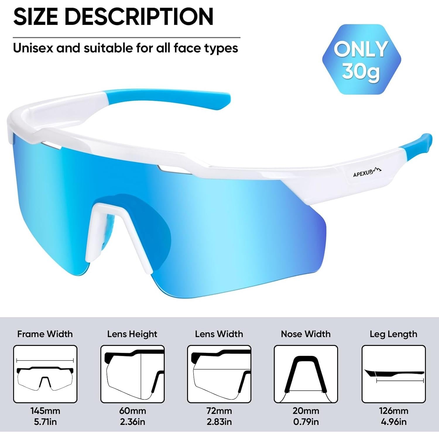 Gafas de sol polarizadas APEXUP UV400 para ciclismo y pesca