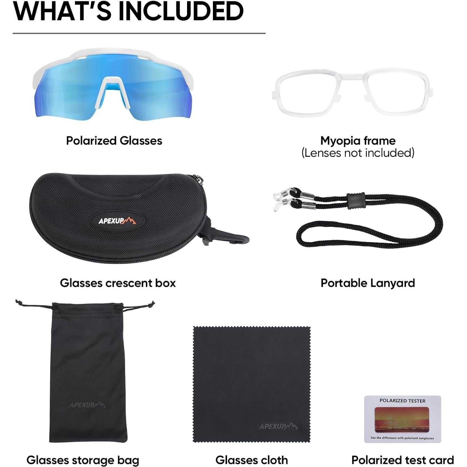 Gafas de sol polarizadas APEXUP UV400 para ciclismo y pesca