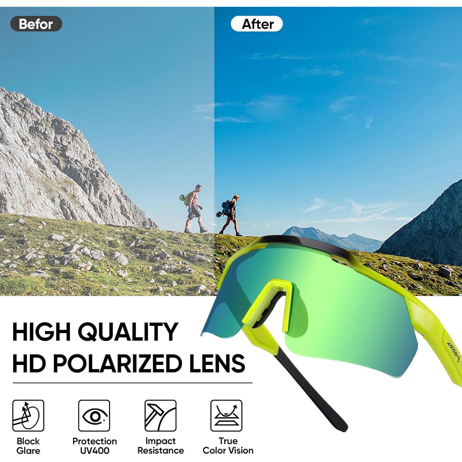 Gafas de sol polarizadas APEXUP UV400 para ciclismo y pesca