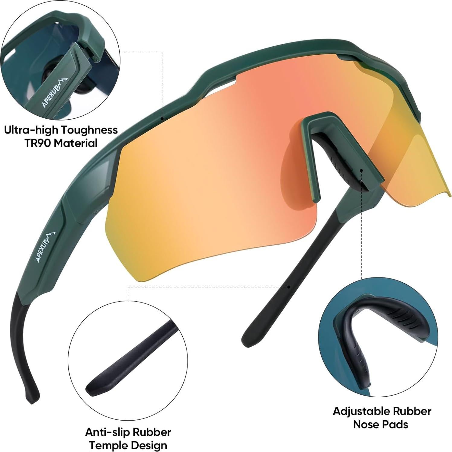 Gafas de sol polarizadas APEXUP UV400 para ciclismo y pesca