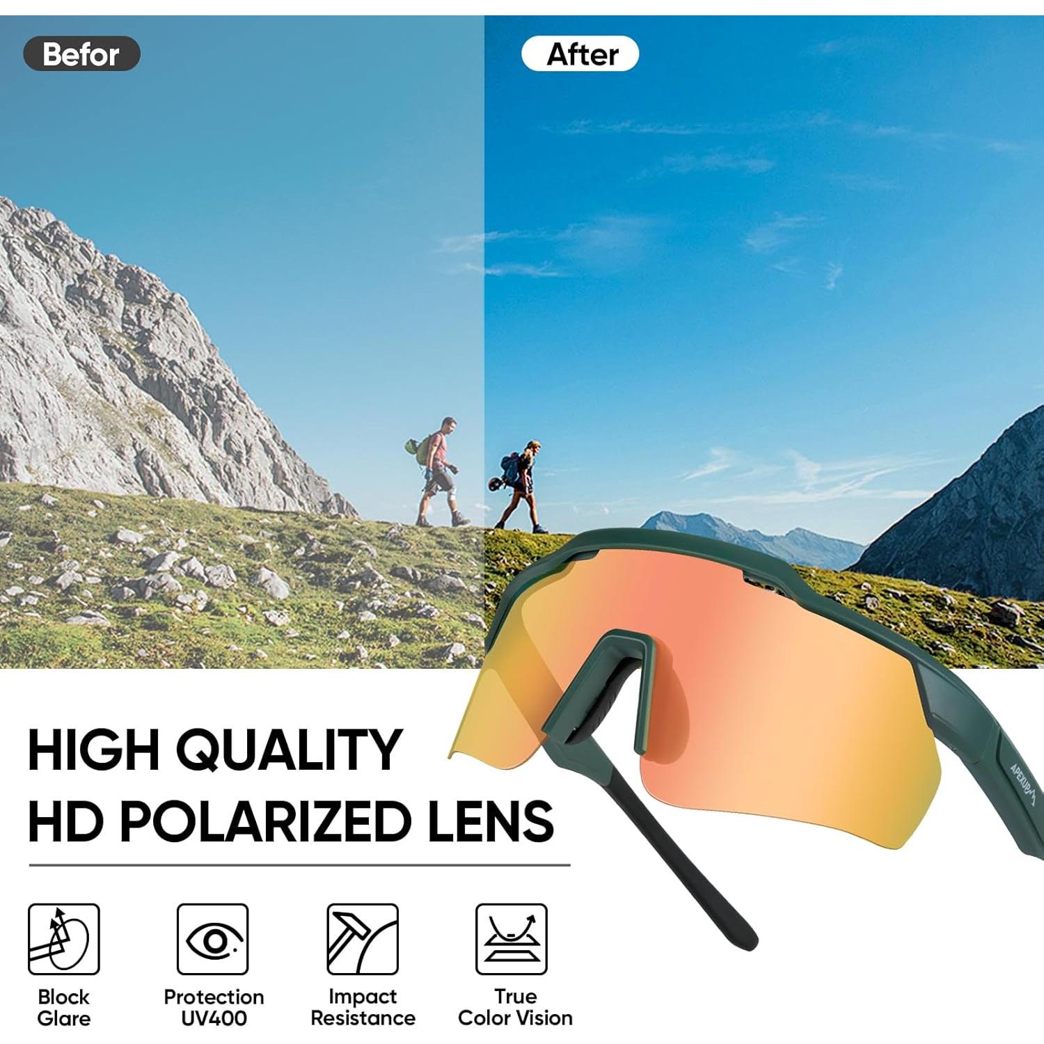 Gafas de sol polarizadas APEXUP UV400 para ciclismo y pesca