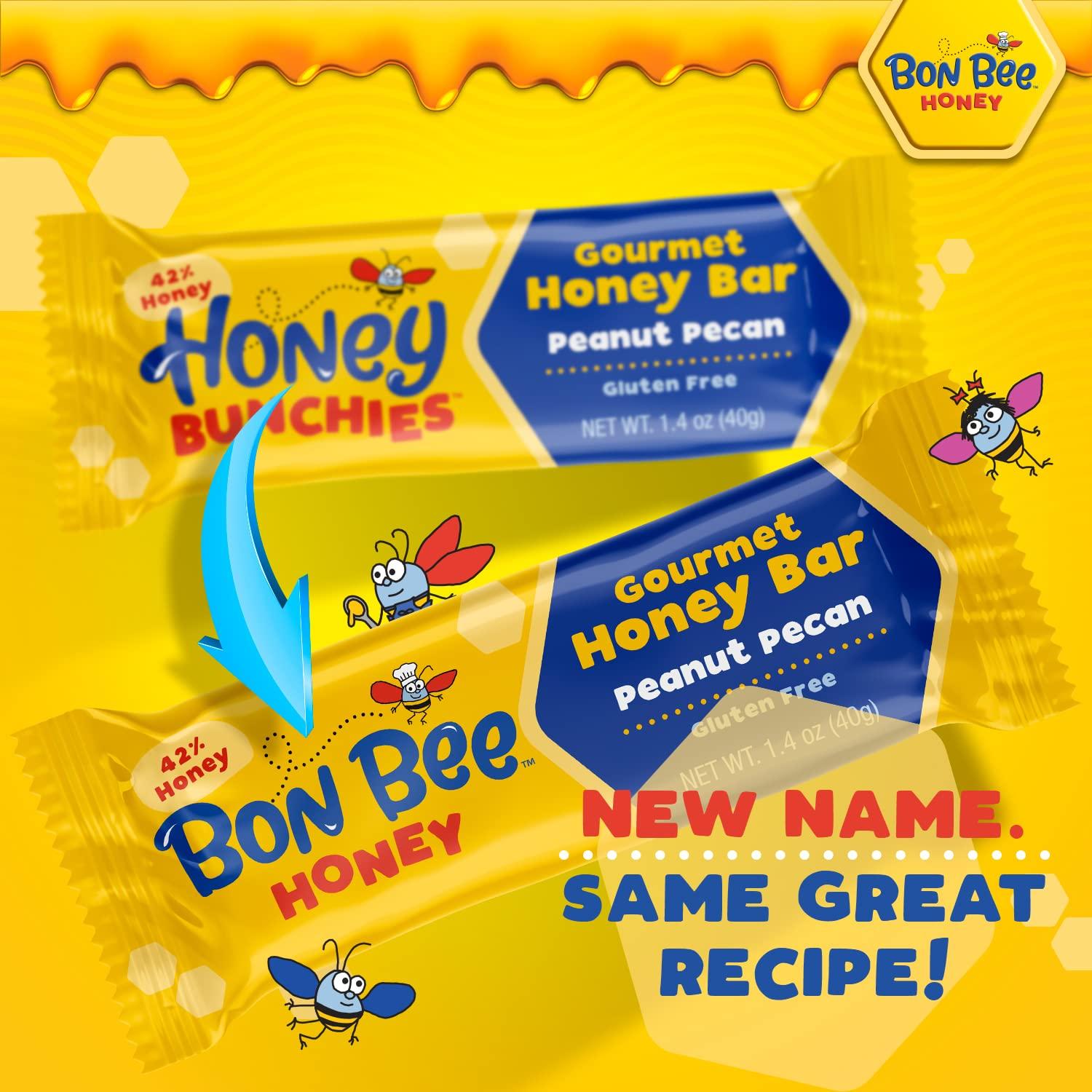 Barras de Miel 100% Naturales Bon Bee - Cacahuete y Pecán, 24 Unidades