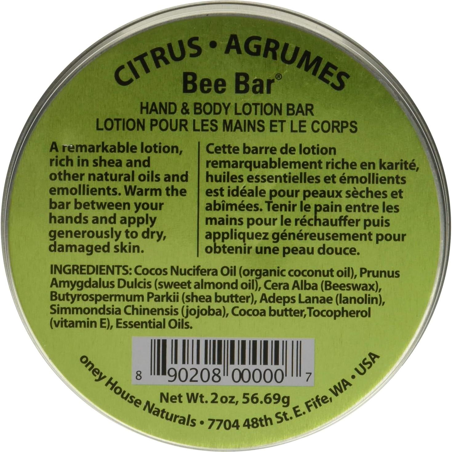 Barra de Loción Cítricos Honey House Naturals 56.7g