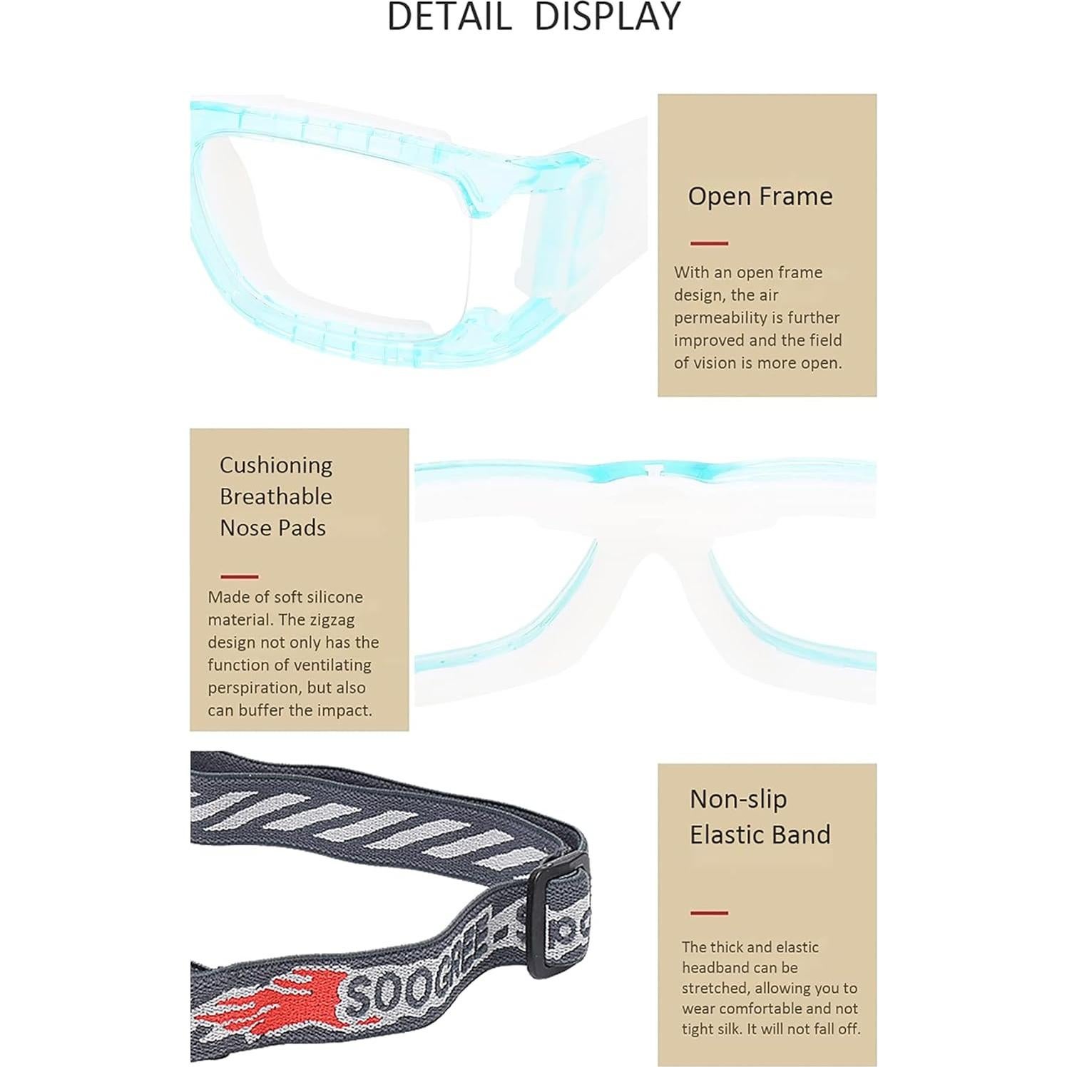 Gafas Deportivas Antivaho para Baloncesto y Fútbol - Azul