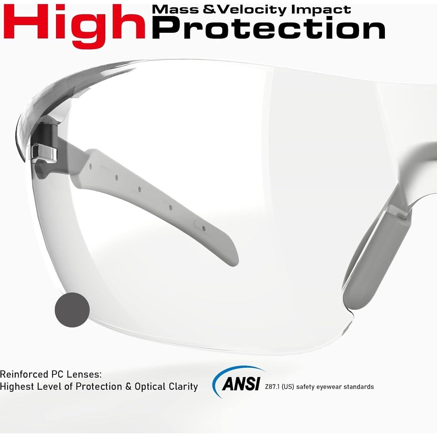 Gafas de Seguridad Impactables Anti Niebla UV 1 Paquete