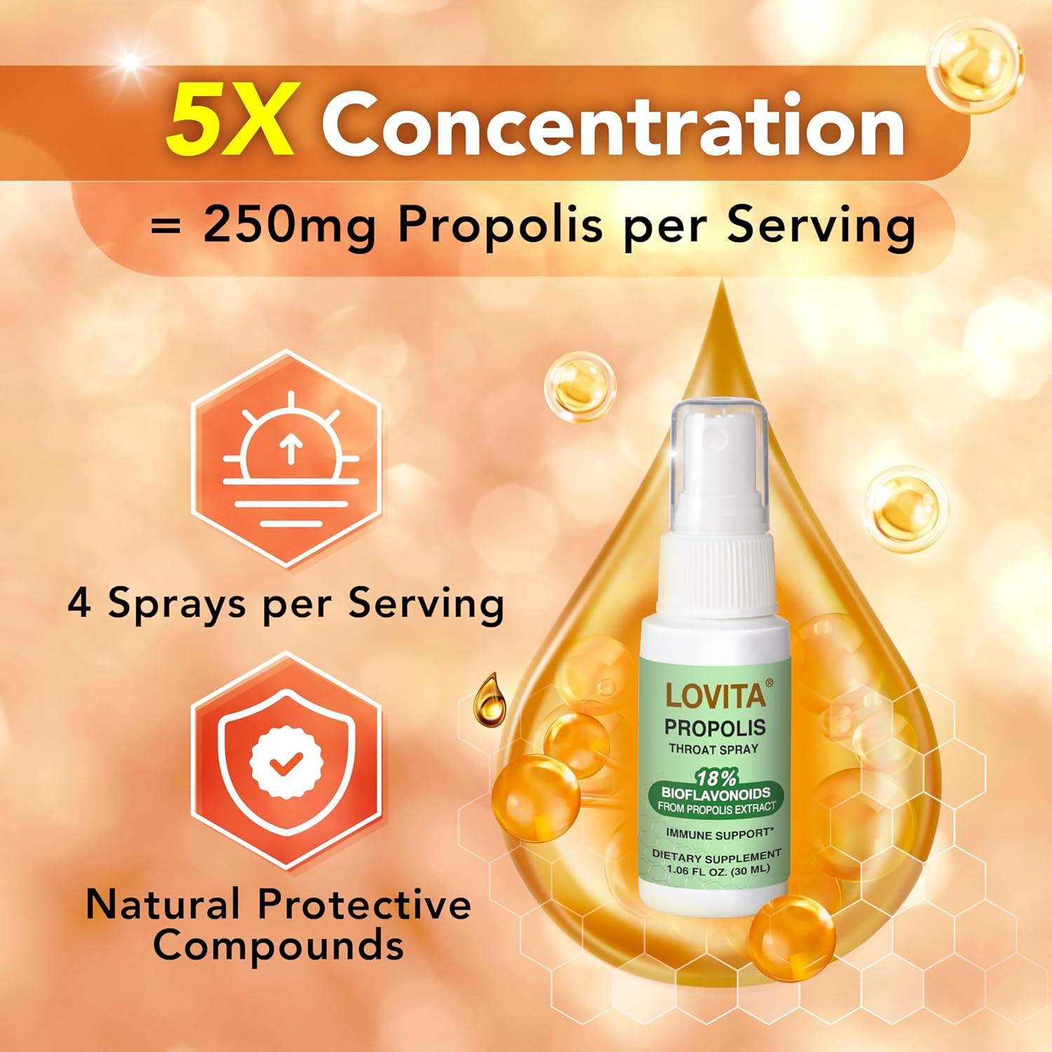 Spray de Propóleos LOVITA 30 ml - Antioxidante y Sin Alcohol