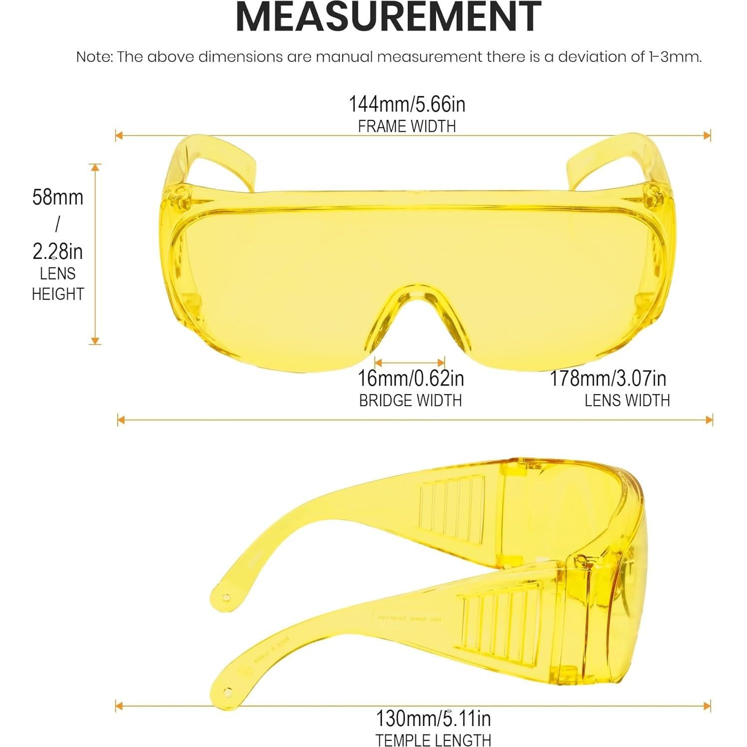 Gafas de Seguridad Calabria 1003 Fit Over Amarillo UV 100%