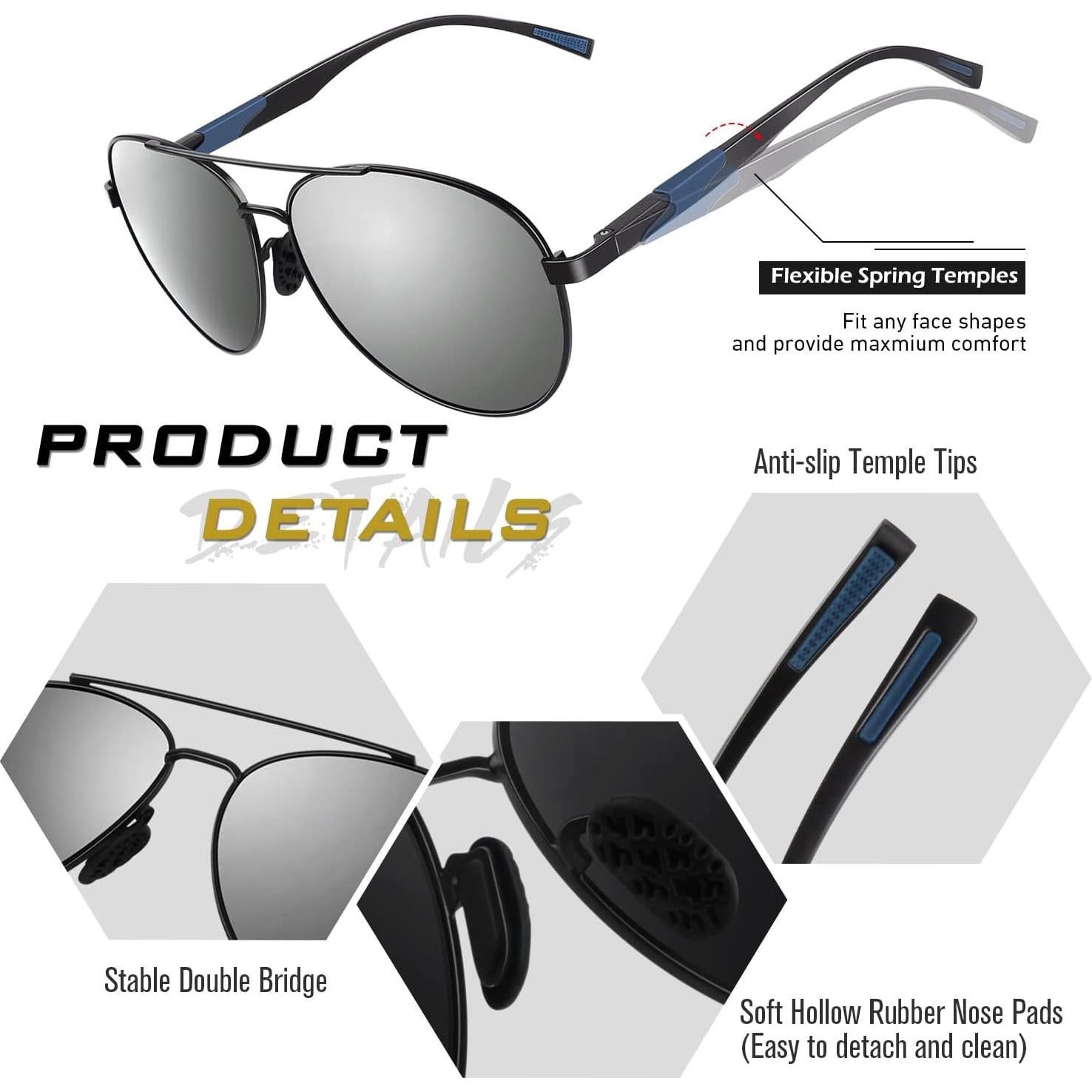 Gafas de Sol GQUEEN Polarizadas UV400 Estilo Militar