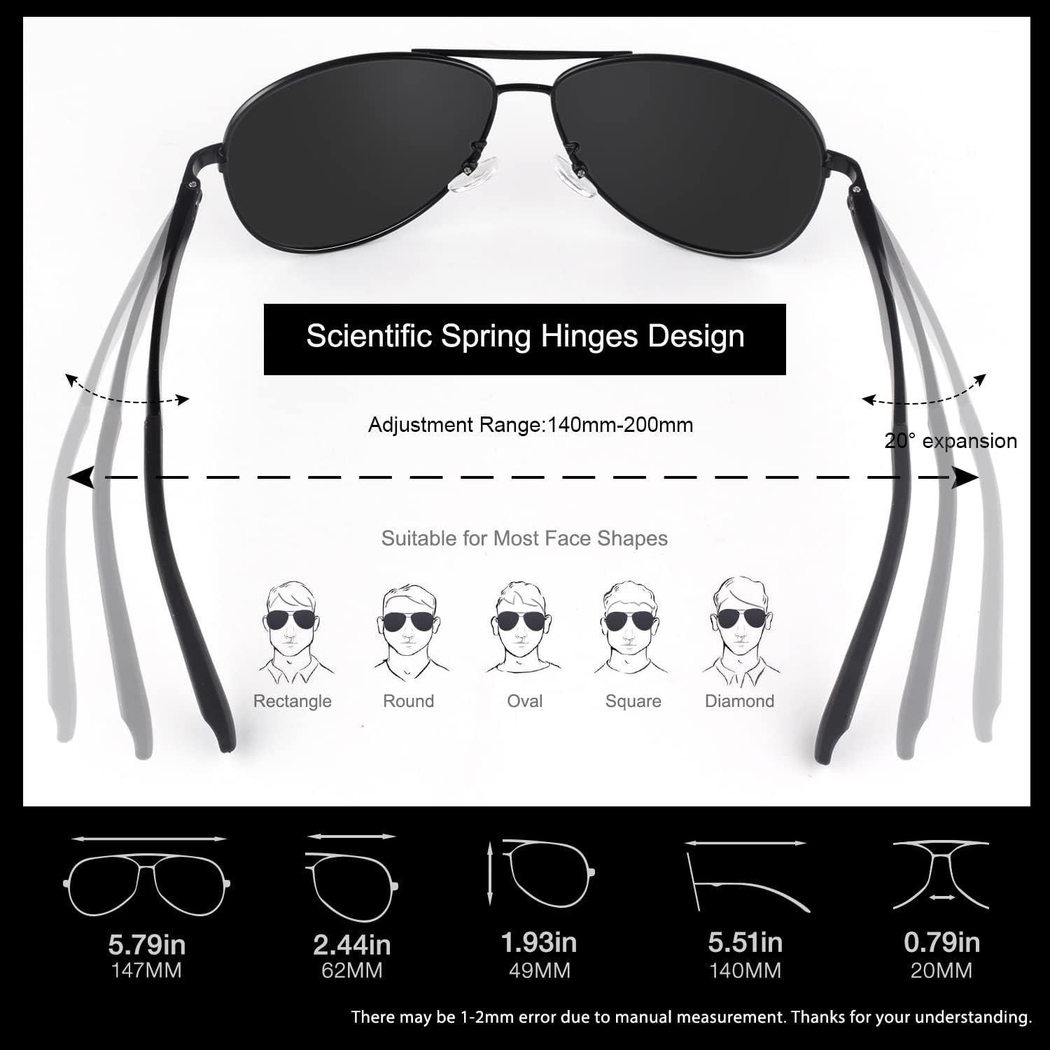 Gafas de Sol GQUEEN Polarizadas UV400 Estilo Militar