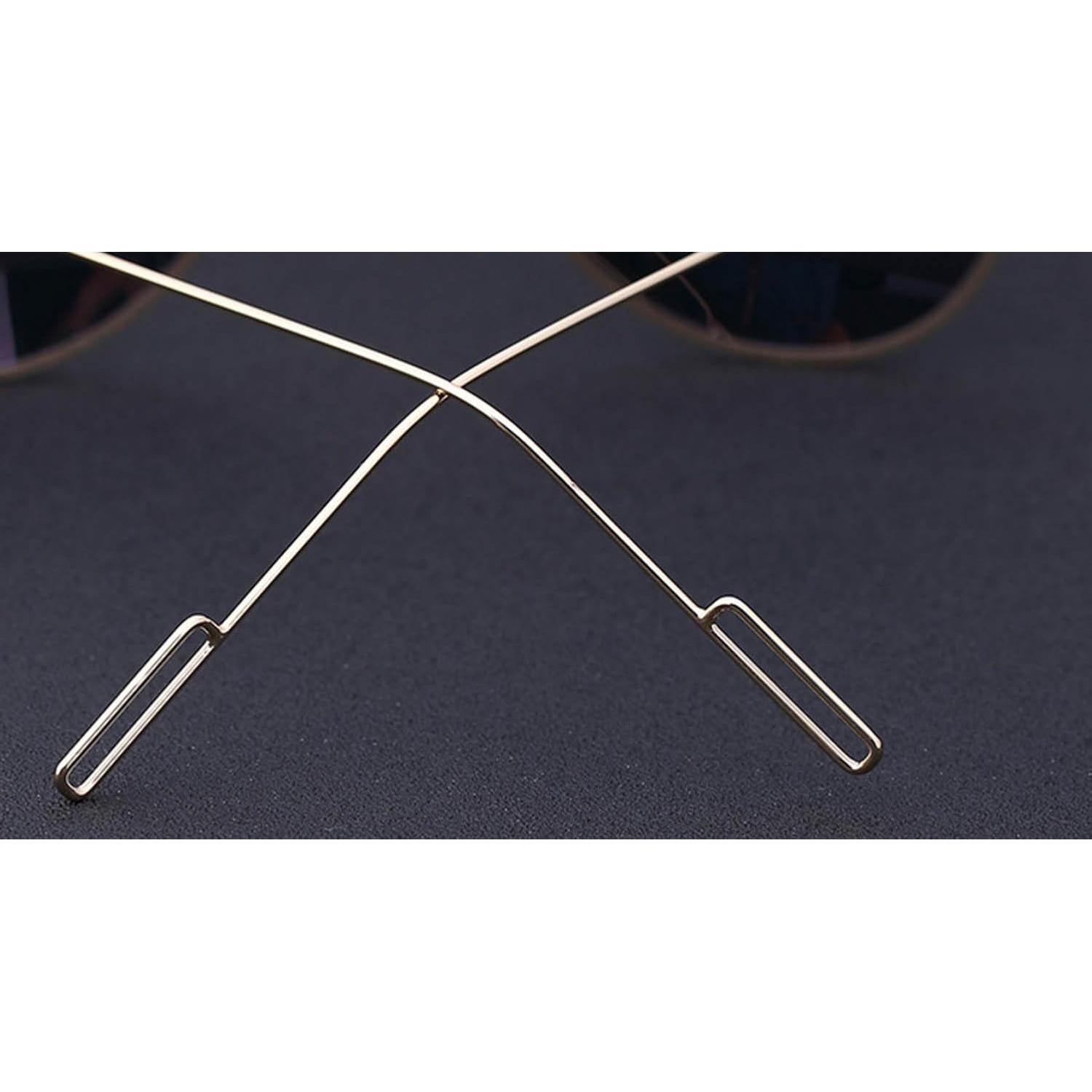 Gafas de Sol Aviador Espejo Azul Marco Metal Importadas