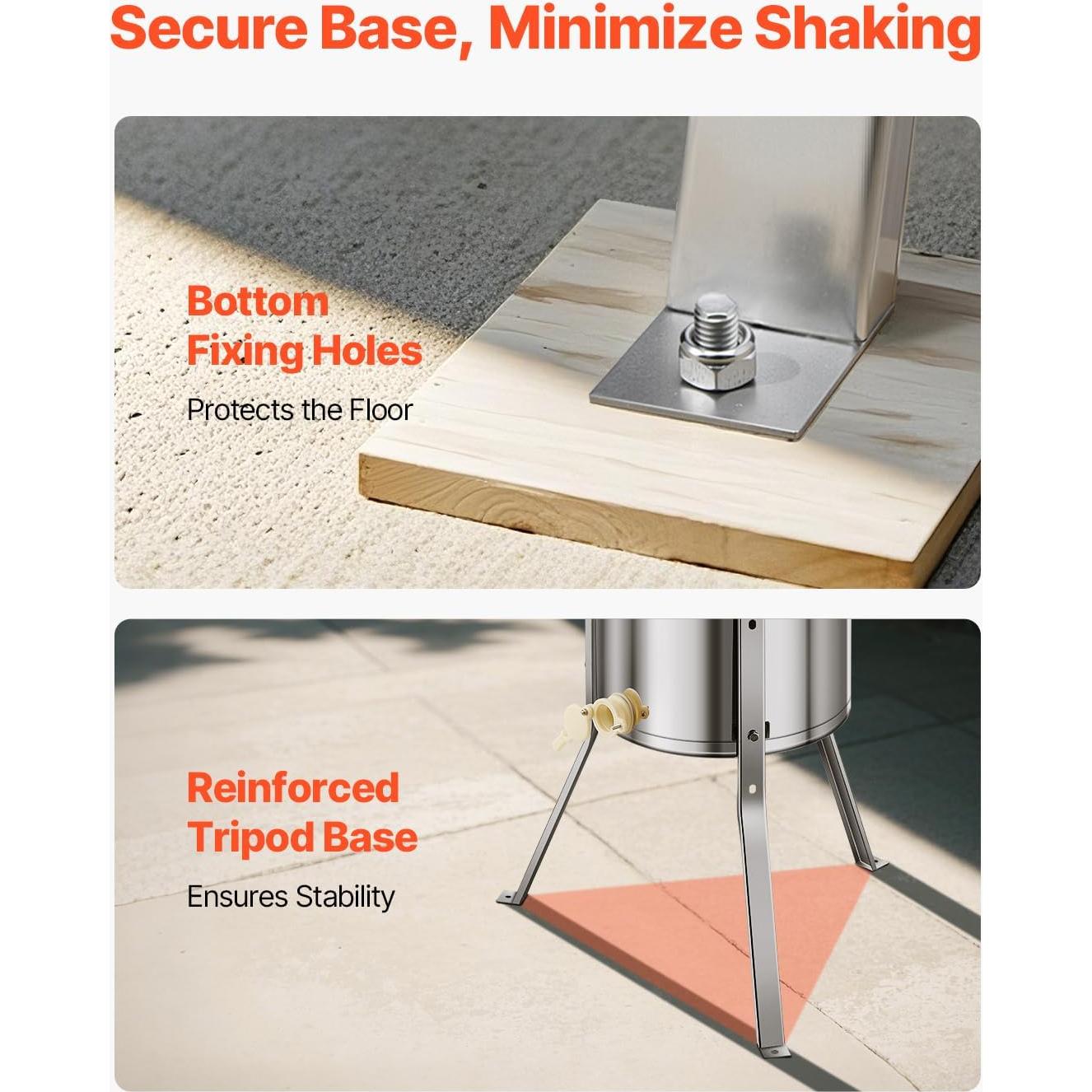 Extractor de Miel Eléctrico VEVOR 3 Marcos Acero Inoxidable