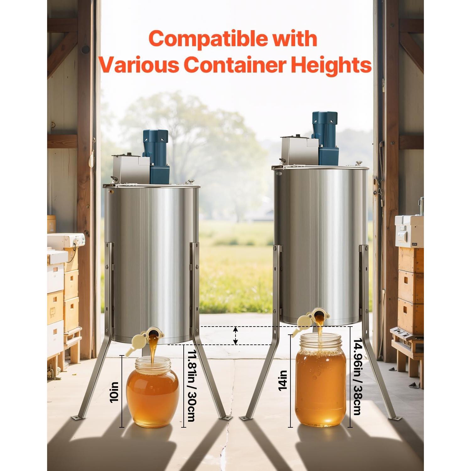 Extractor de Miel Eléctrico VEVOR 3 Marcos Acero Inoxidable