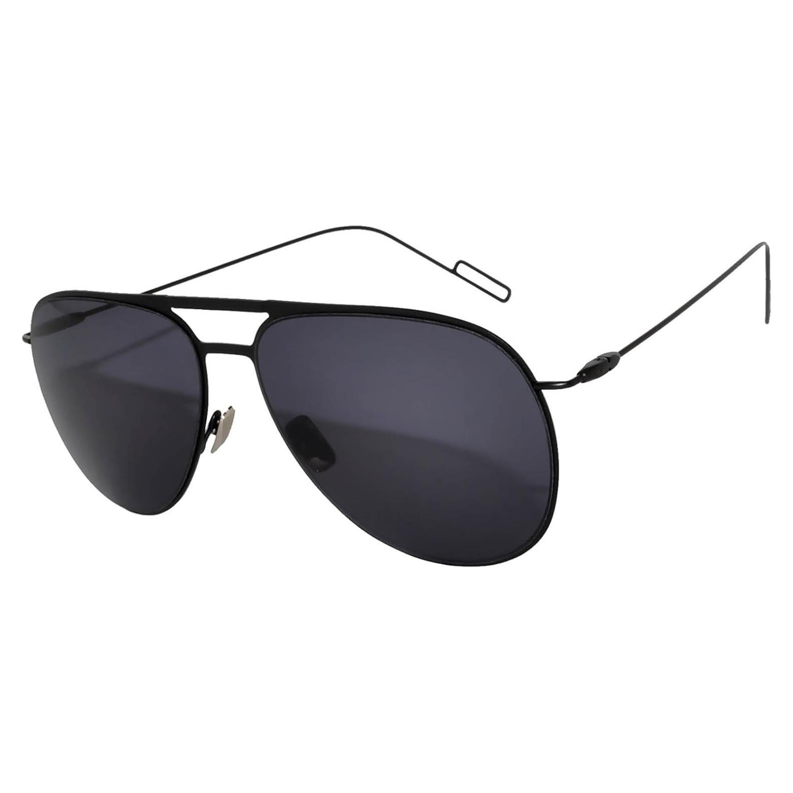 Gafas de Sol Aviador Metal UV Protección Humo Negro