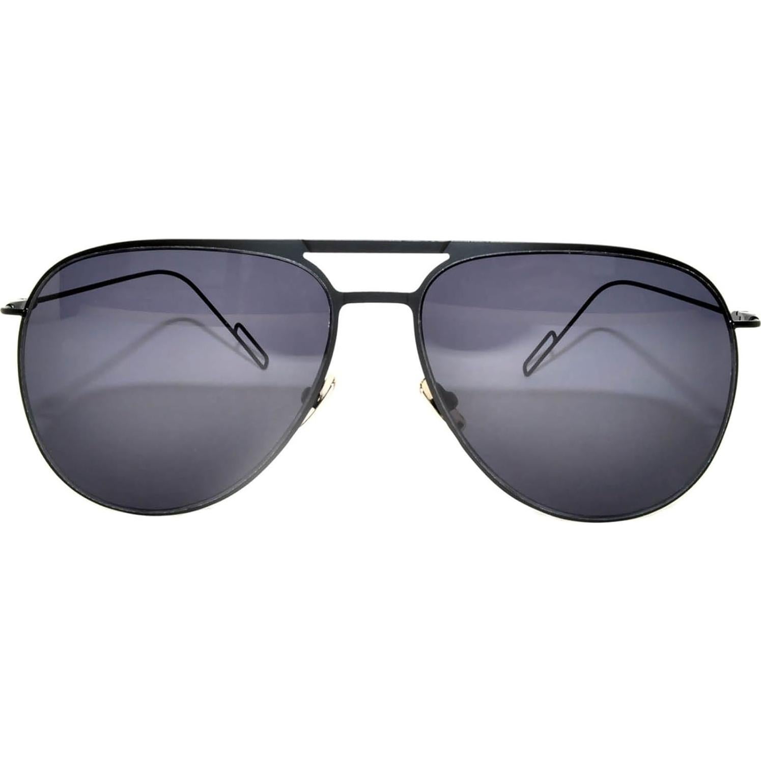 Gafas de Sol Aviador Metal UV Protección Humo Negro