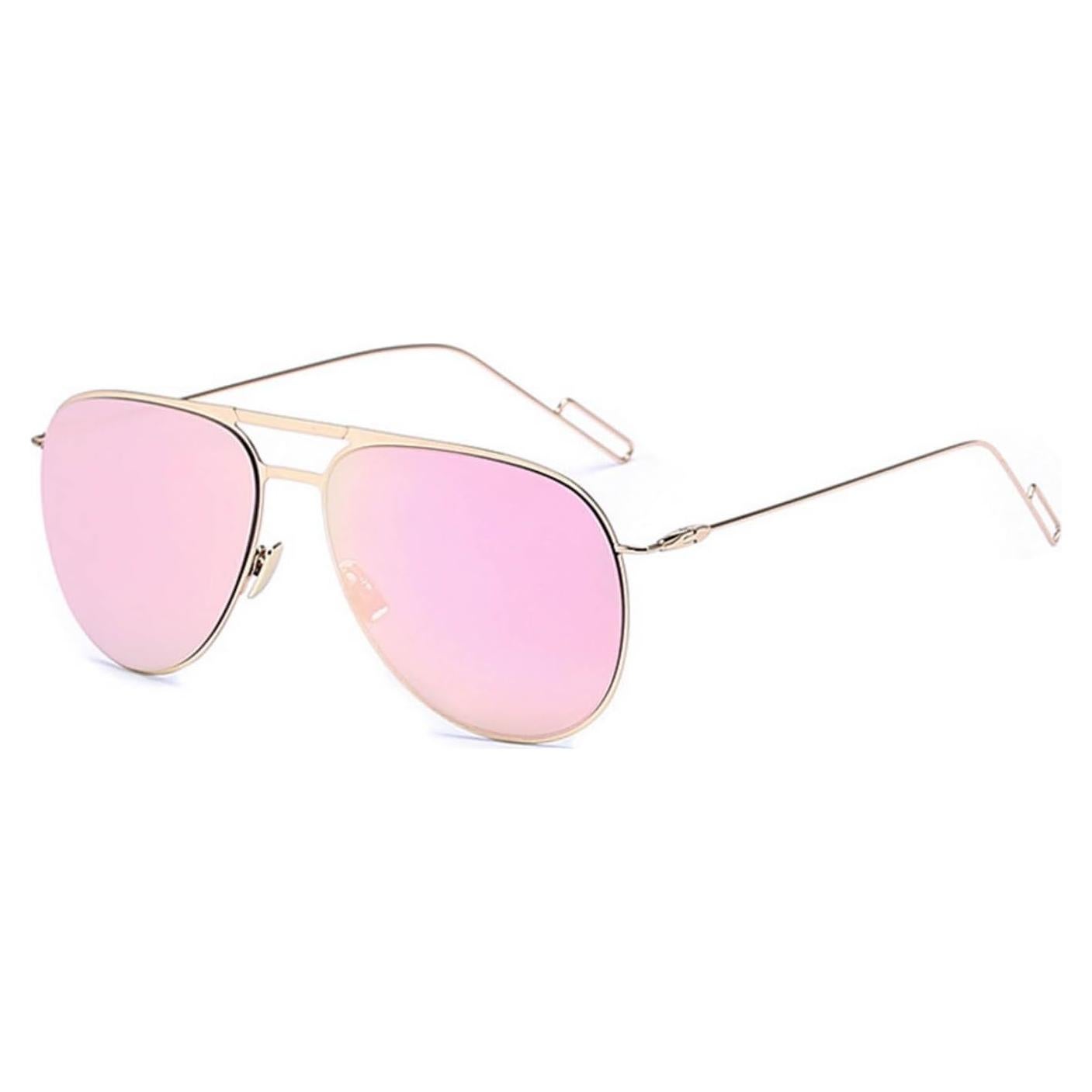 Gafas de Sol Aviador Oro Rosa Espejo para Hombre y Mujer