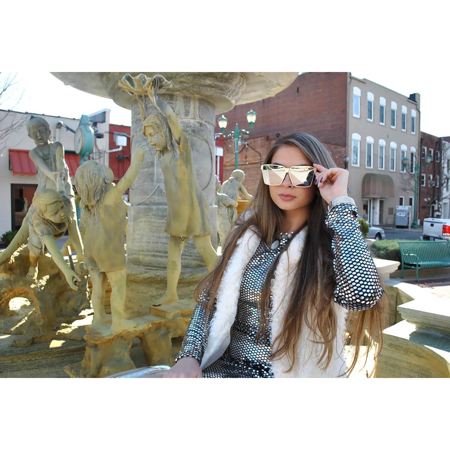 Gafas de Sol Aviador Espejo Plateado para Hombre y Mujer