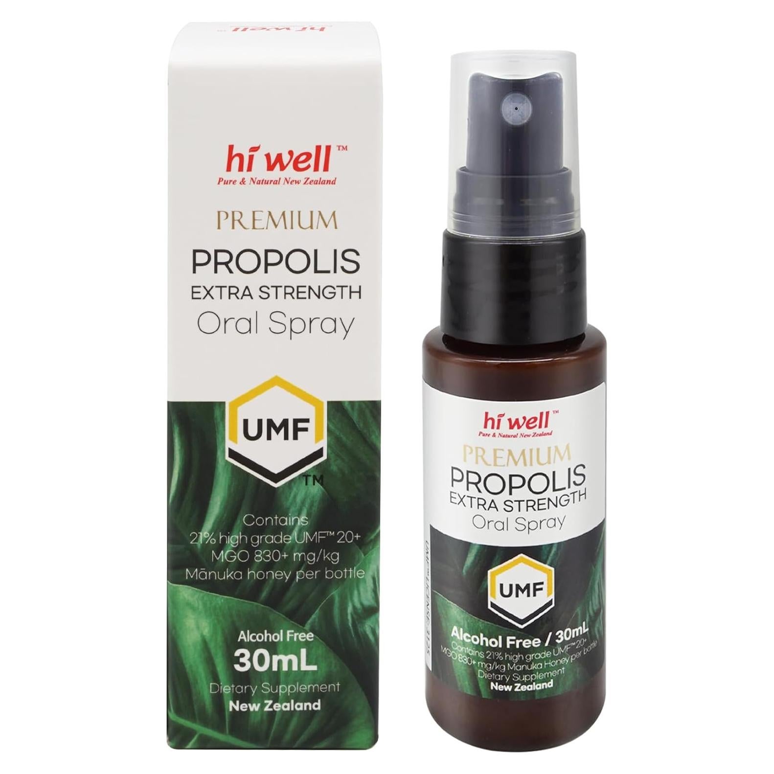 Spray Oral Hi Well Propolis Premium MGO 830+ 30ml Sin Alcohol