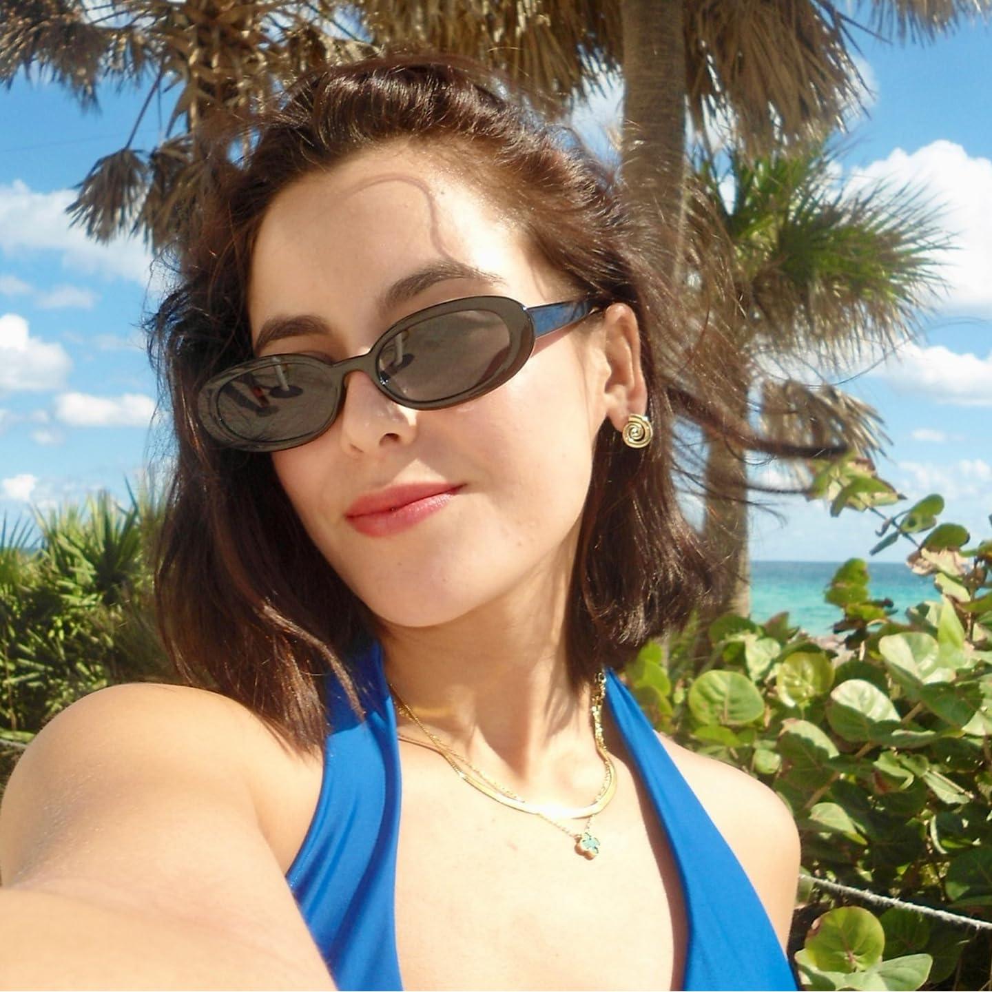 Gafas de sol ovaladas retro Laurinny UV400 unisex