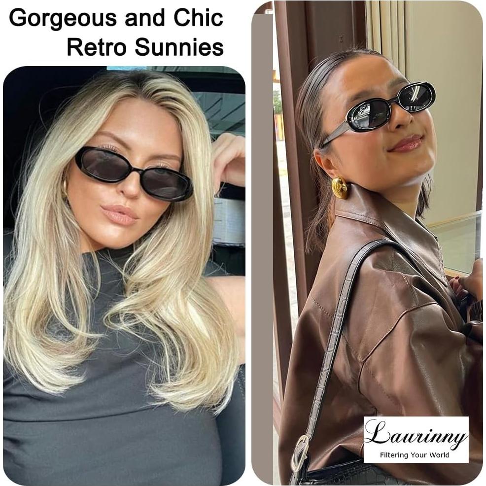 Gafas de sol ovaladas retro Laurinny UV400 unisex