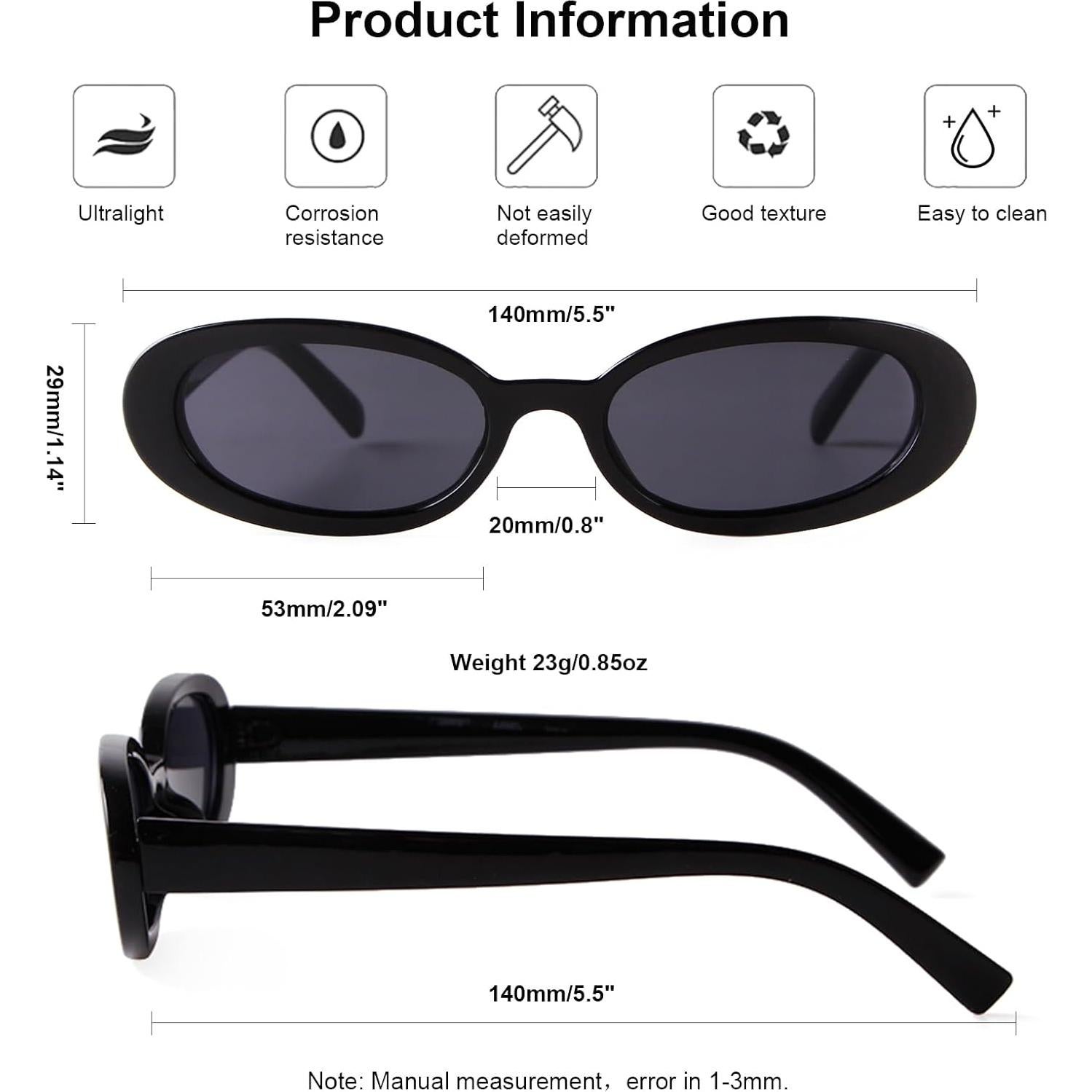 Gafas de sol ovaladas retro Laurinny UV400 unisex