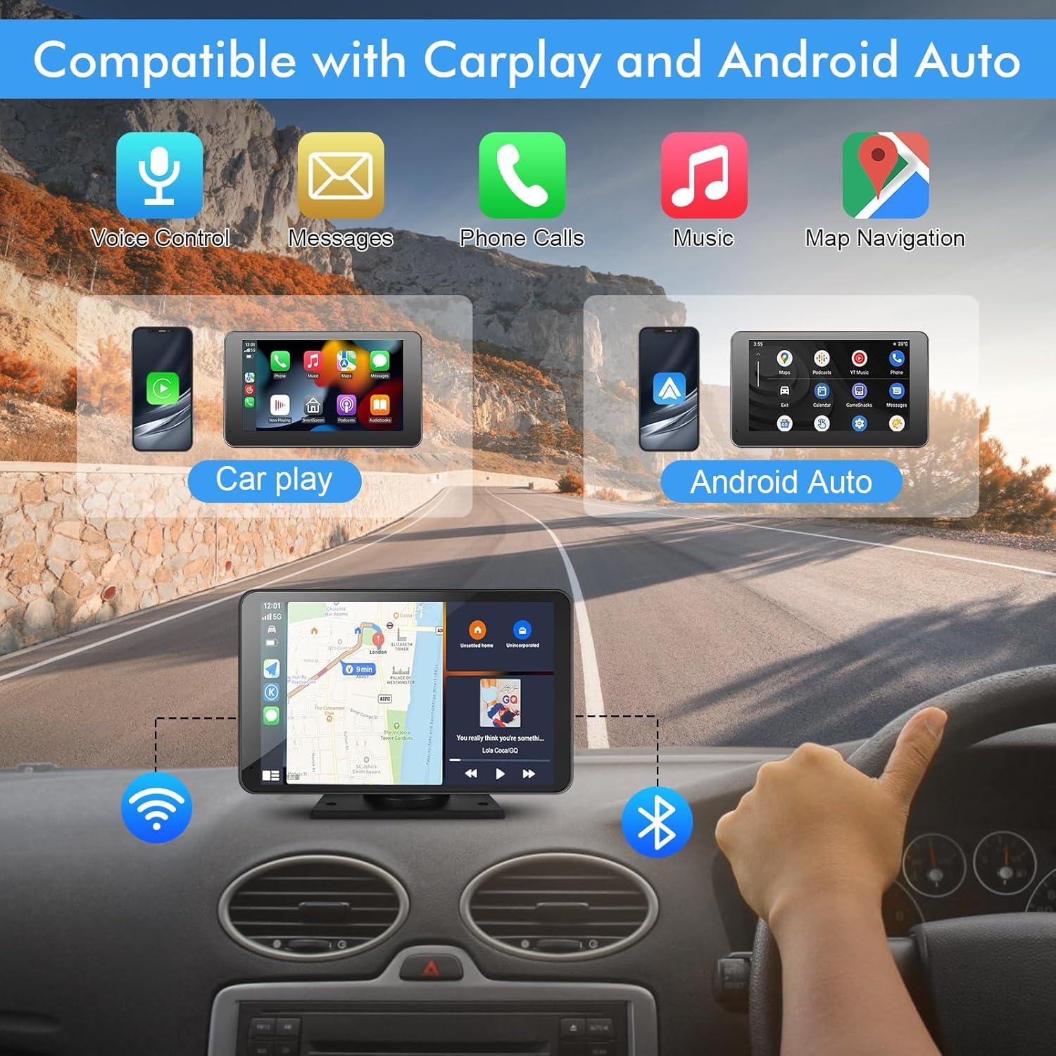 Estéreo Doble Din Capapro 7" HD Carplay Inalámbrico GPS