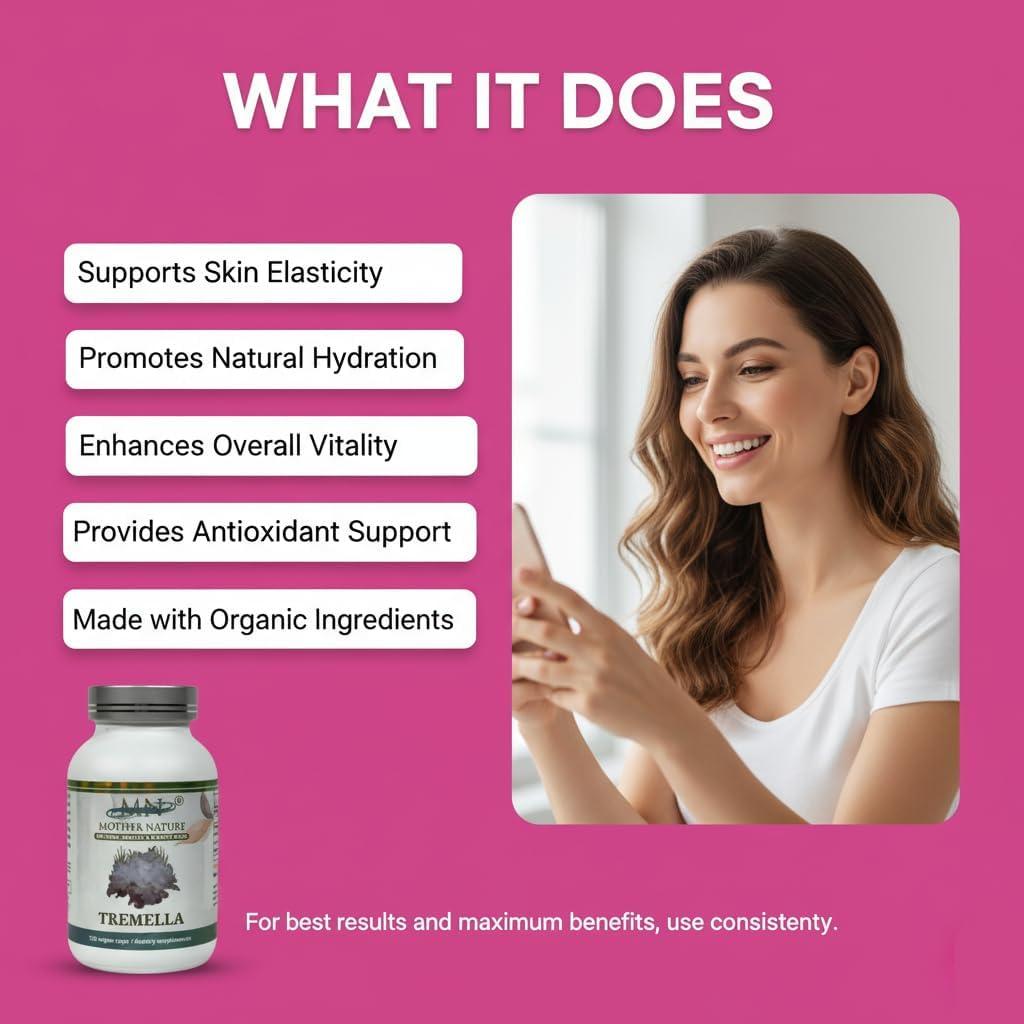 Cápsulas Veganas de Hongo Tremella Madre Naturaleza 120u 1000mg