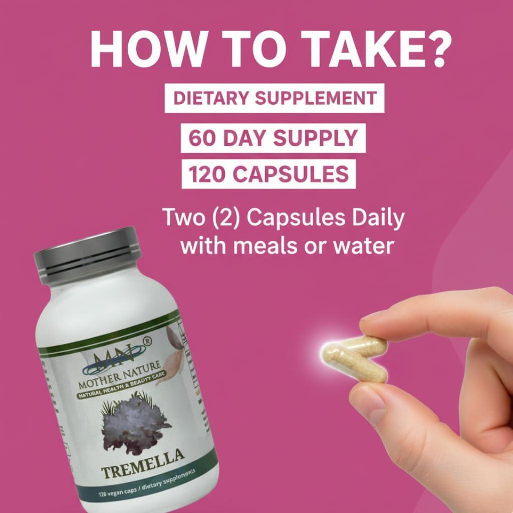 Cápsulas Veganas de Hongo Tremella Madre Naturaleza 120u 1000mg