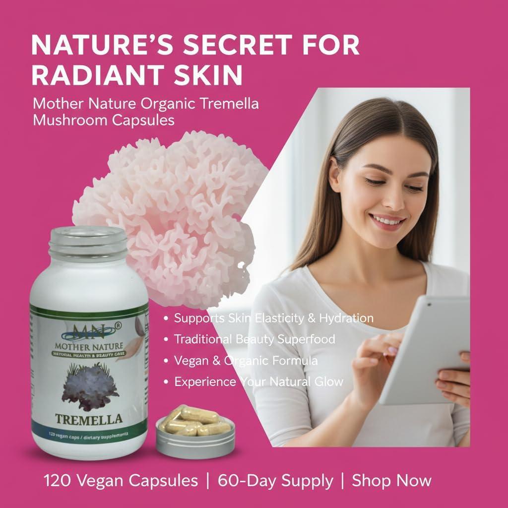 Cápsulas Veganas de Hongo Tremella Madre Naturaleza 120u 1000mg