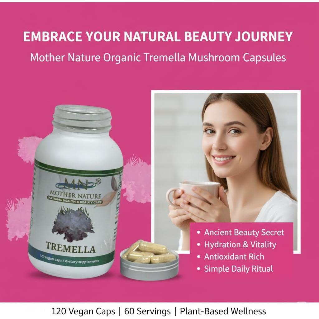 Cápsulas Veganas de Hongo Tremella Madre Naturaleza 120u 1000mg