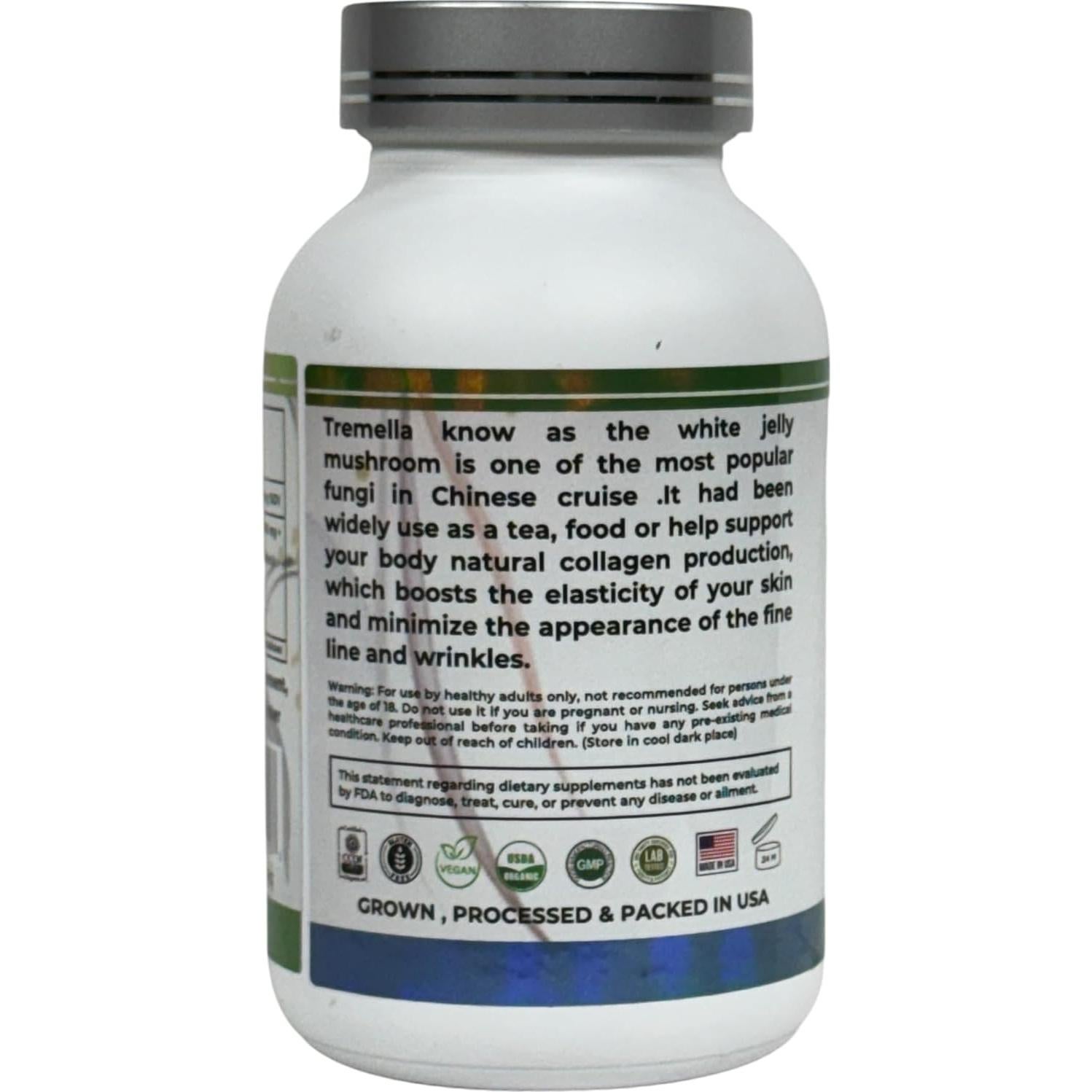 Cápsulas Veganas de Hongo Tremella Madre Naturaleza 120u 1000mg