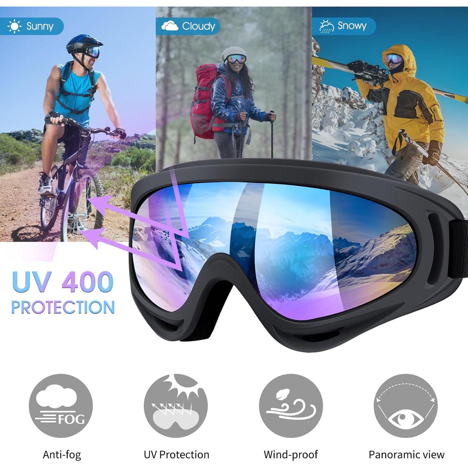 Gafas de Motocicleta Vatefery 4-Pack Antivaho UV