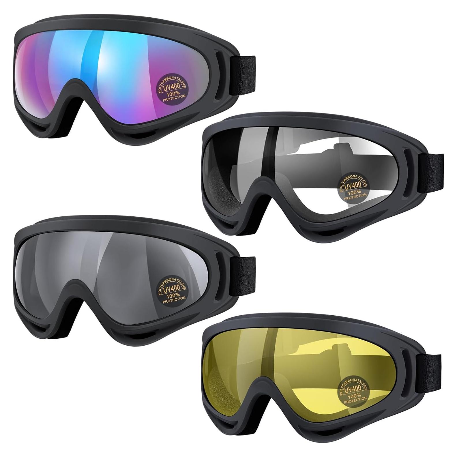 Gafas de motociclismo Vatefery 4-Pack UV Antivaho
