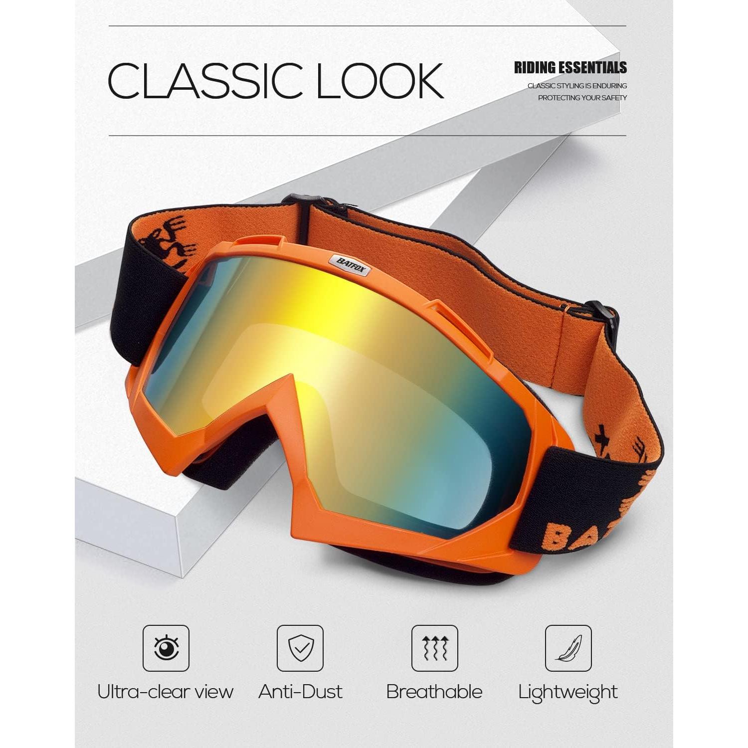 Gafas de Motocross BATFOX F816 UV400 para ATV y MTB