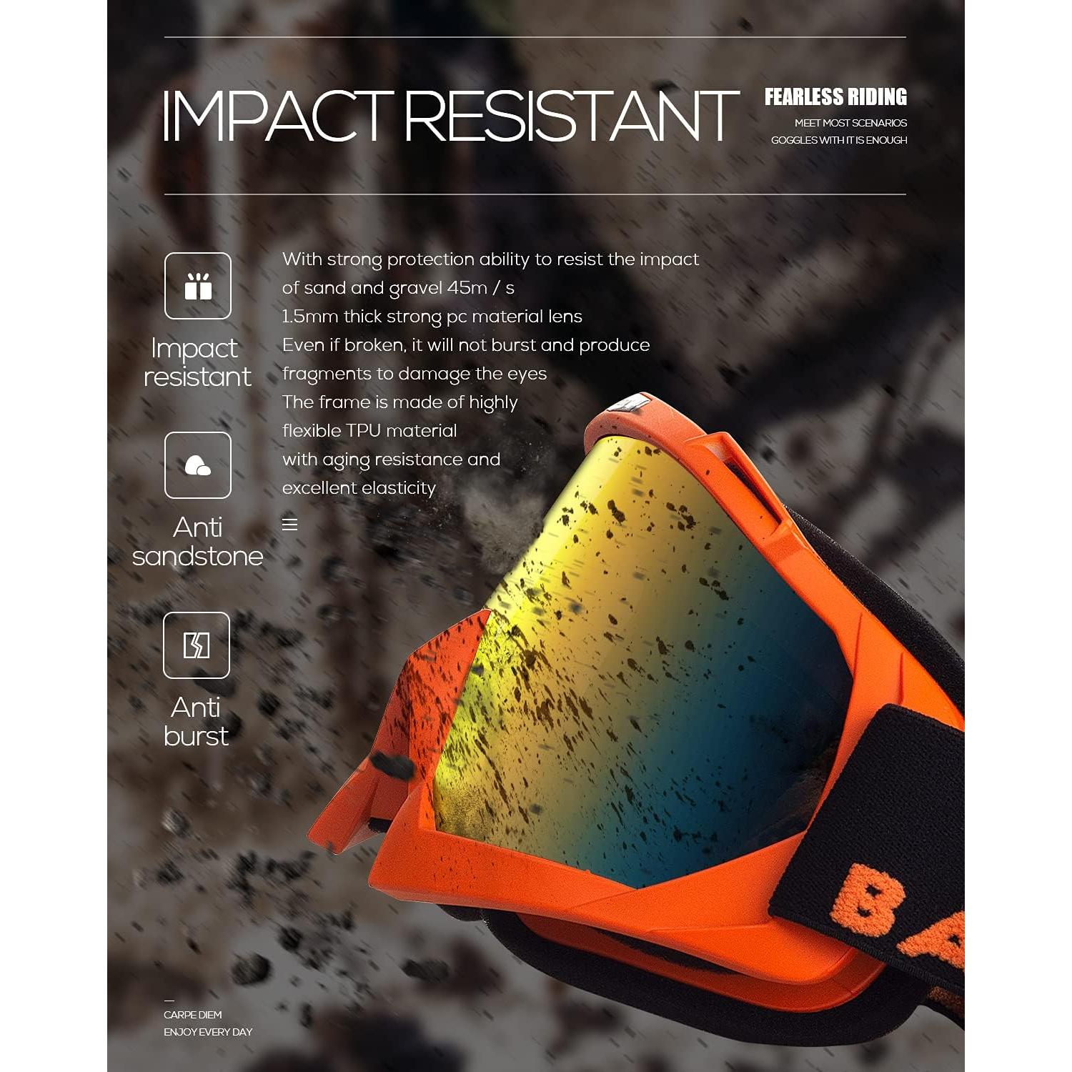 Gafas de Motocross BATFOX F816 UV400 para ATV y MTB