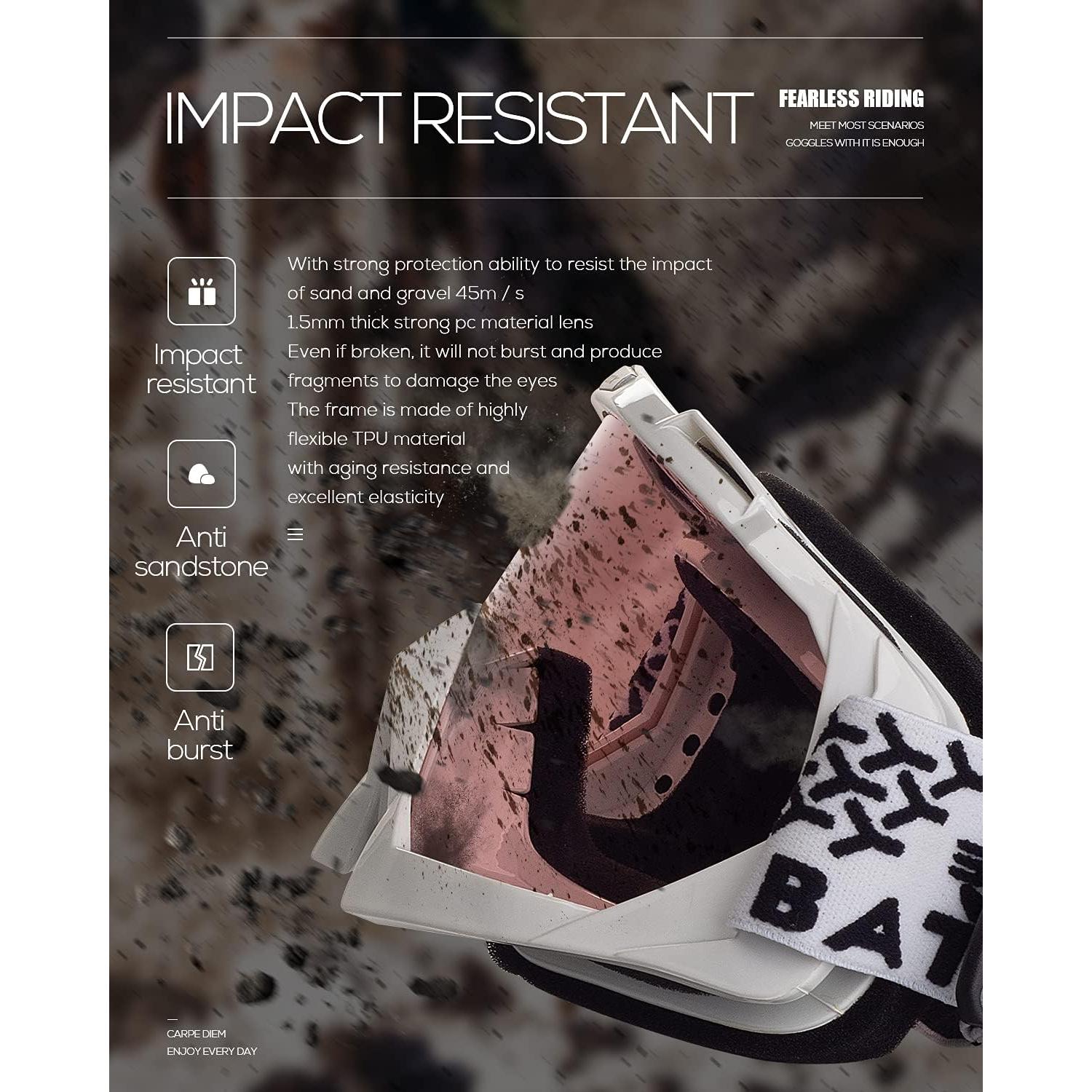 Gafas de Motocross BATFOX F816 UV400 Antideslizantes