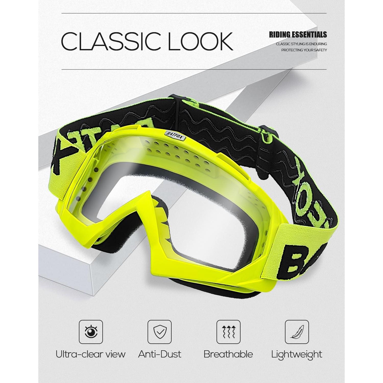 Gafas de Motocross BATFOX F816 UV Protección Antideslizante