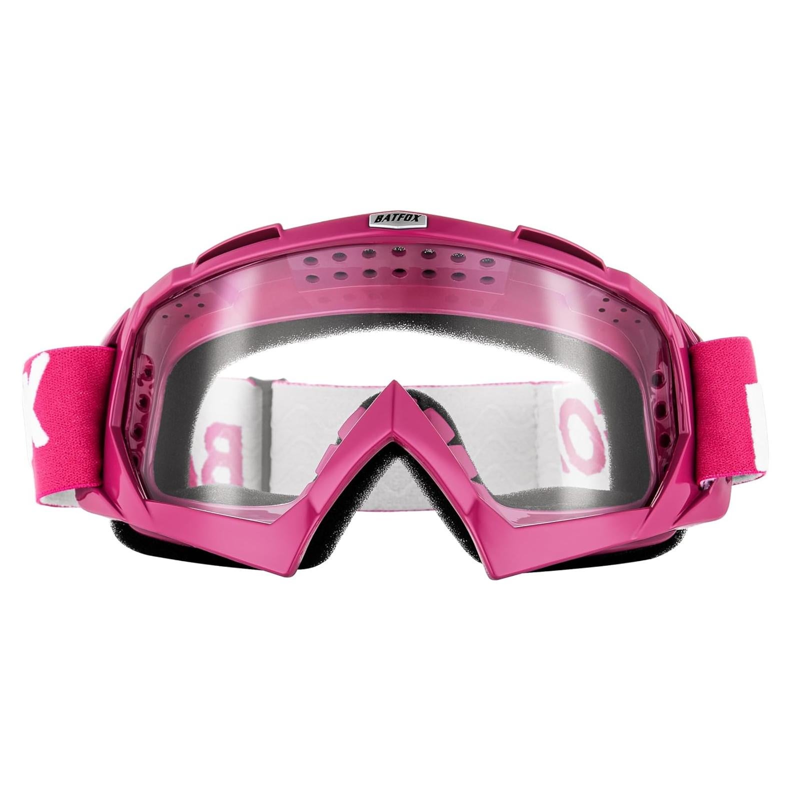 Gafas de Motocross BATFOX F816 Transparentes-Rojas