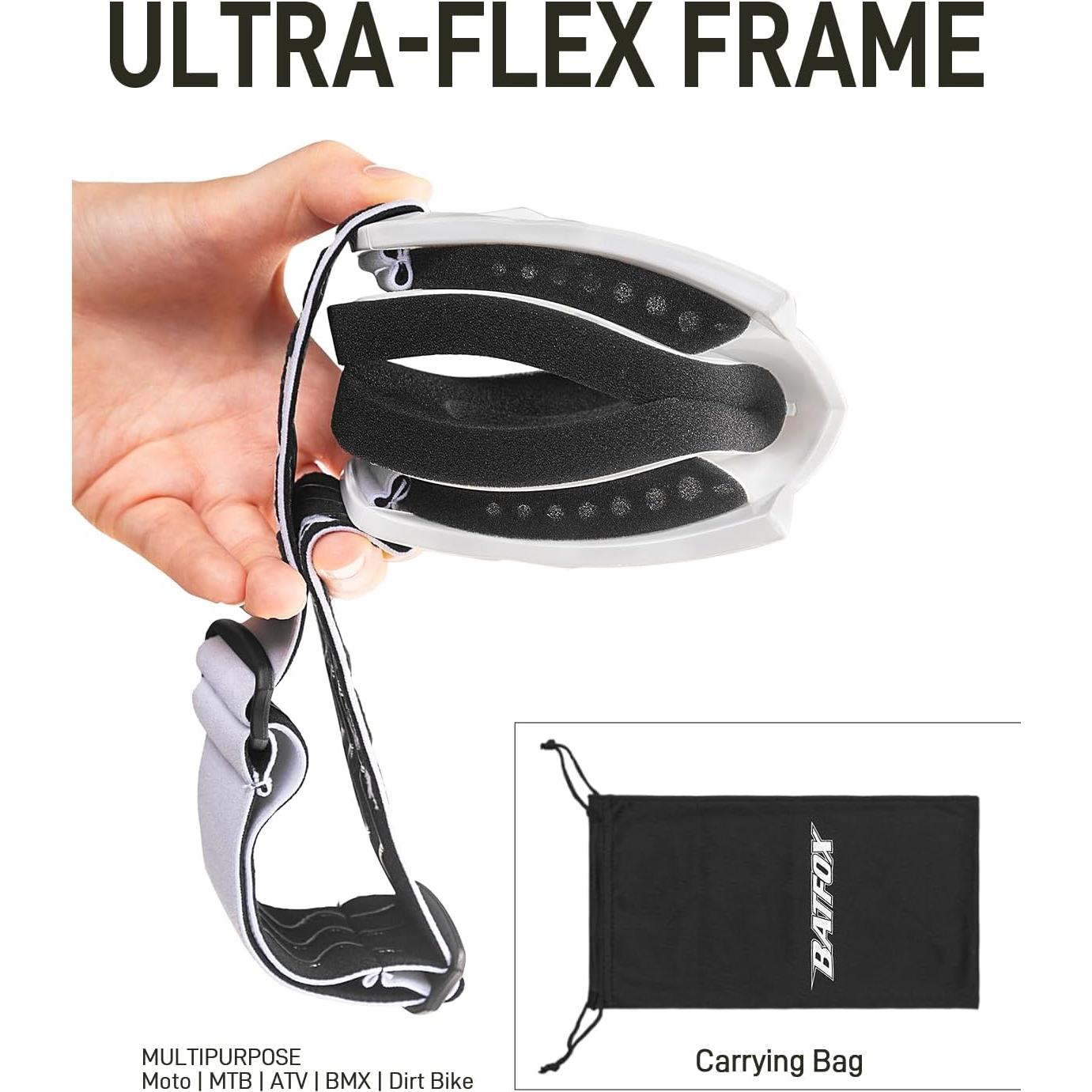 Gafas de Motocross BATFOX F816 Transparentes-Rojas