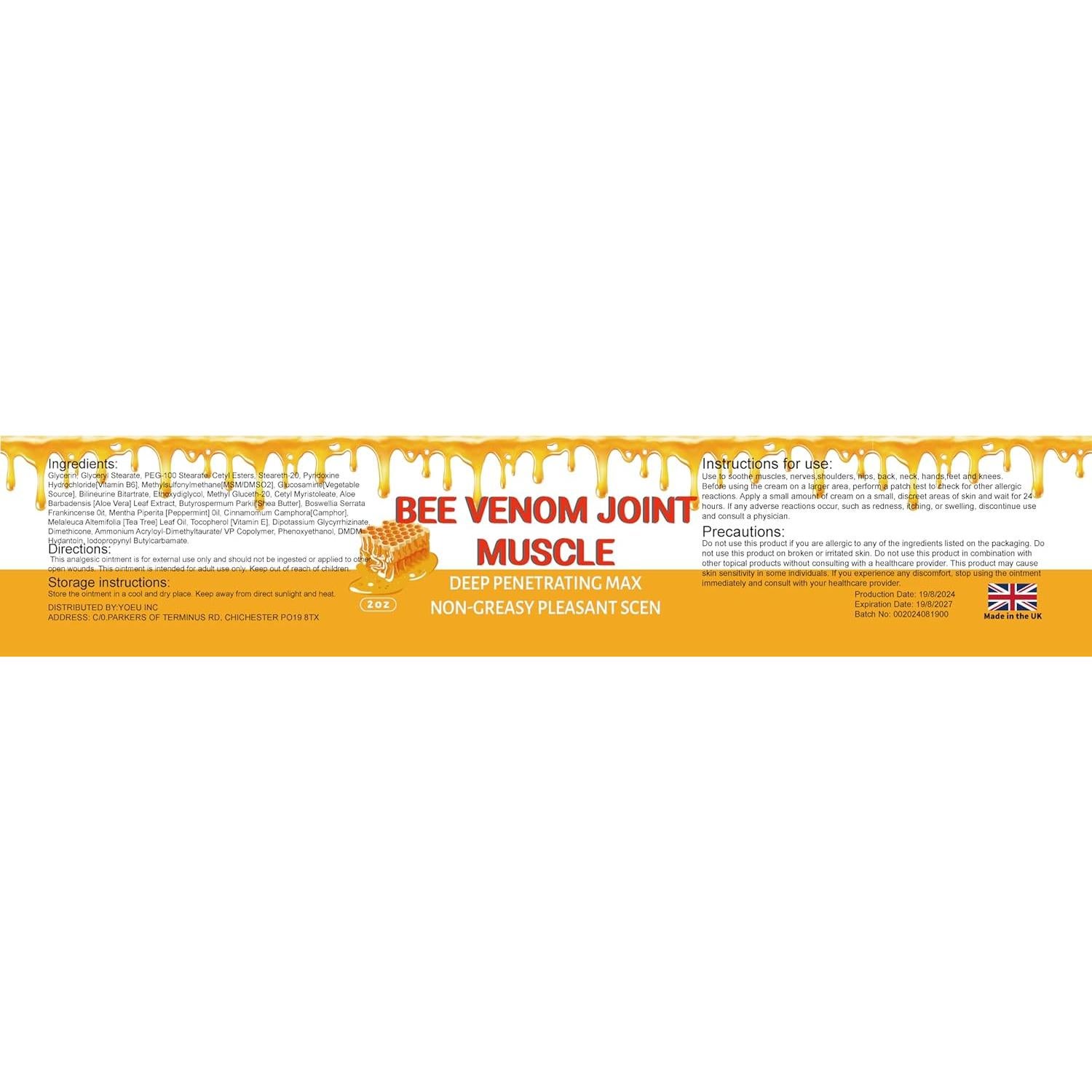 Crema Profesional Suero de Veneno de Abeja Orgánico 100ml