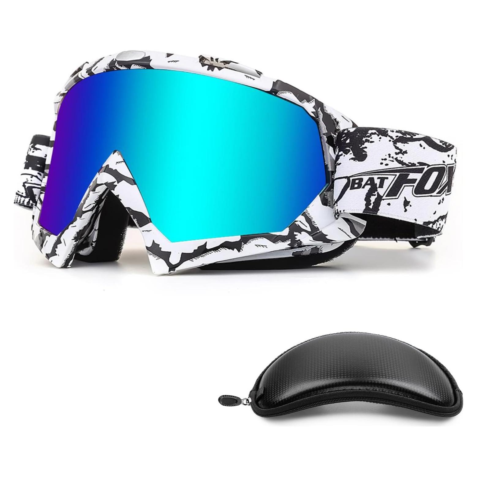 Gafas de motocross BATFOX F816 UV400 con estuche negro