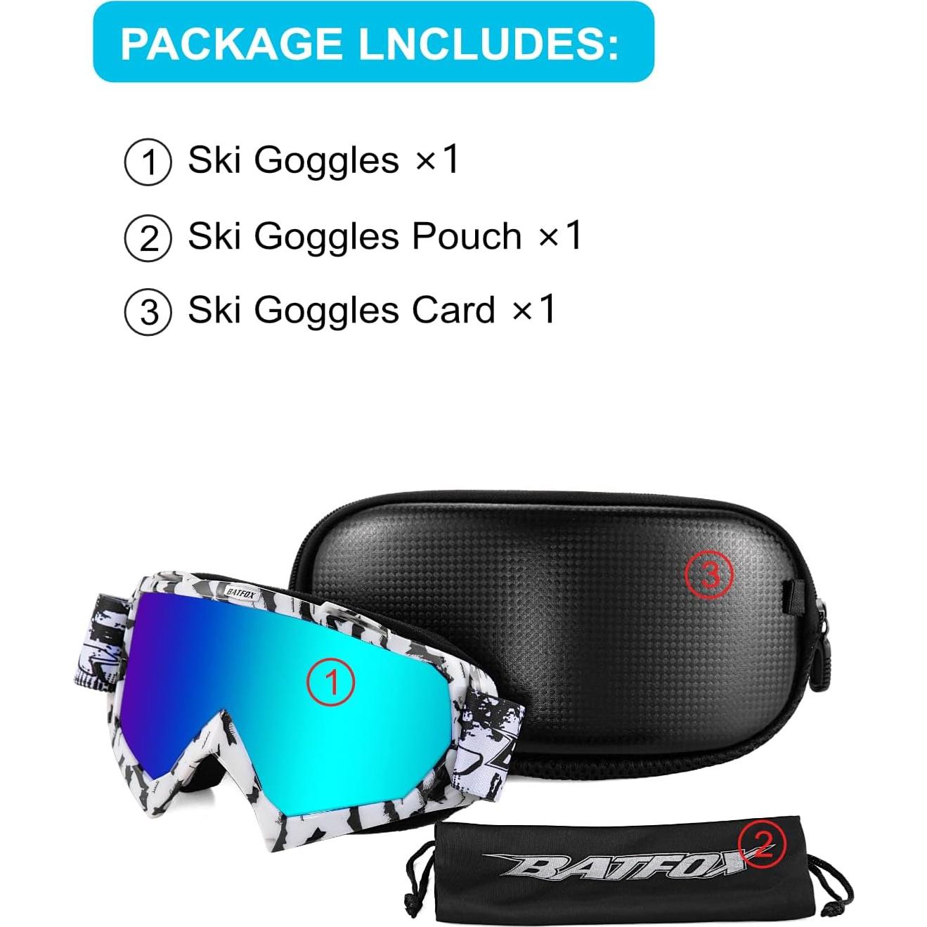 Gafas de motocross BATFOX F816 UV400 con estuche negro